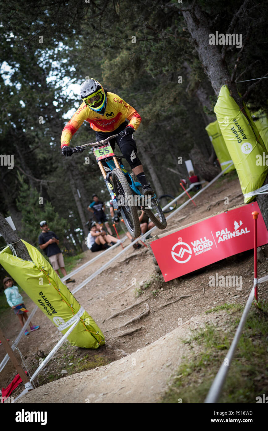 Vallnord, Andorre, 13 juillet 2018. Coupe du Monde UCI 2018 Andorre Vallnord Crédit : Martin Silva Cosentino/Alamy Live News Banque D'Images