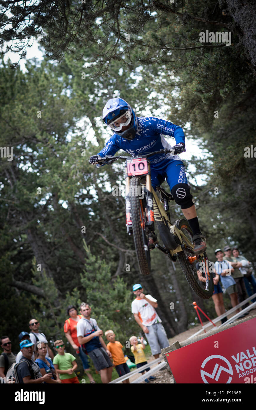 Vallnord, Andorre, 13 juillet 2018. Coupe du Monde UCI 2018 Andorre Vallnord Crédit : Martin Silva Cosentino/Alamy Live News Banque D'Images