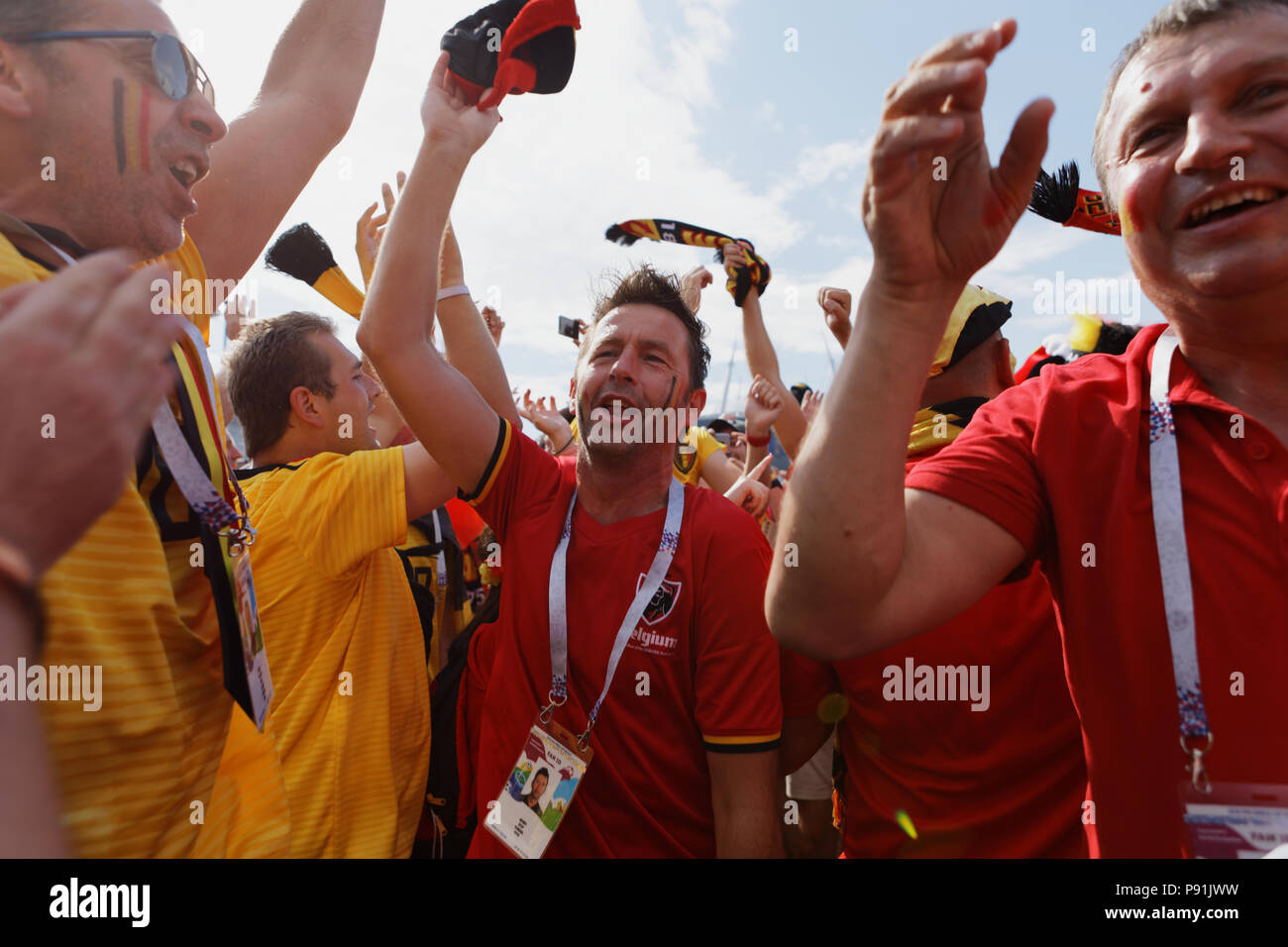 Saint Petersbourg Russie 14 Juillet 2018 Les Fans De Football Belge Passe A Saint Petersbourg Stadium