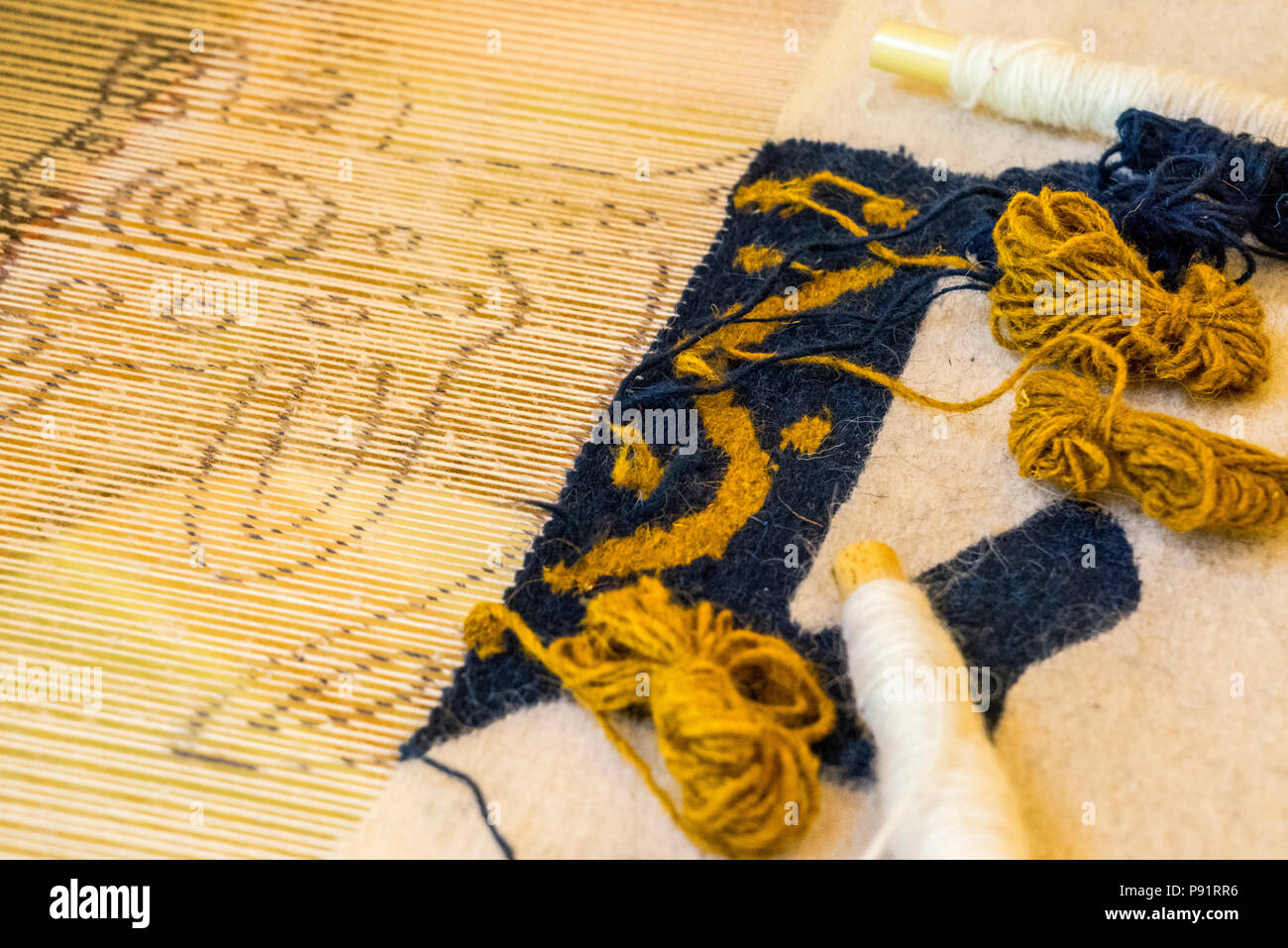 Photos de tapis en laine faits main de Oaxaca, Mexique Banque D'Images
