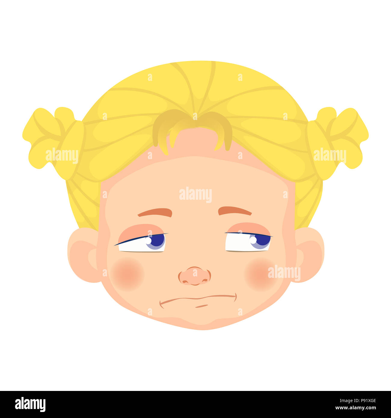 Girl avatar. L'expression du visage. Caucasian girl set illustration Banque D'Images