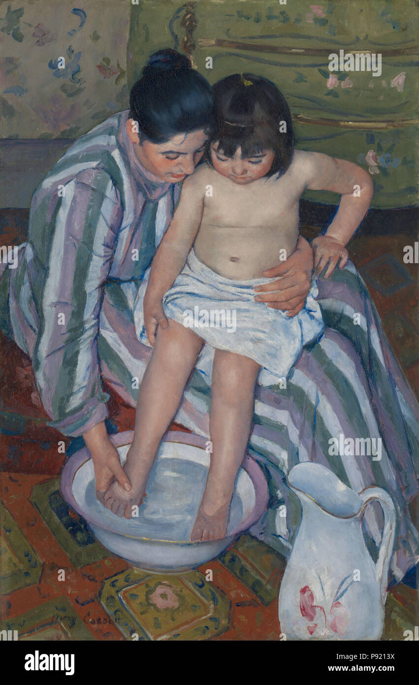 . 412 Mary Cassatt - la baignoire de l'enfant - Banque D'Images