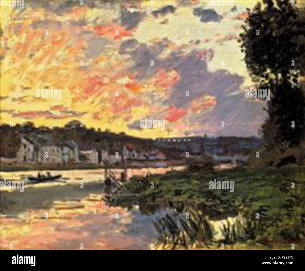 . 425 - Monet la seine à Bougival-dans-le-soir Banque D'Images