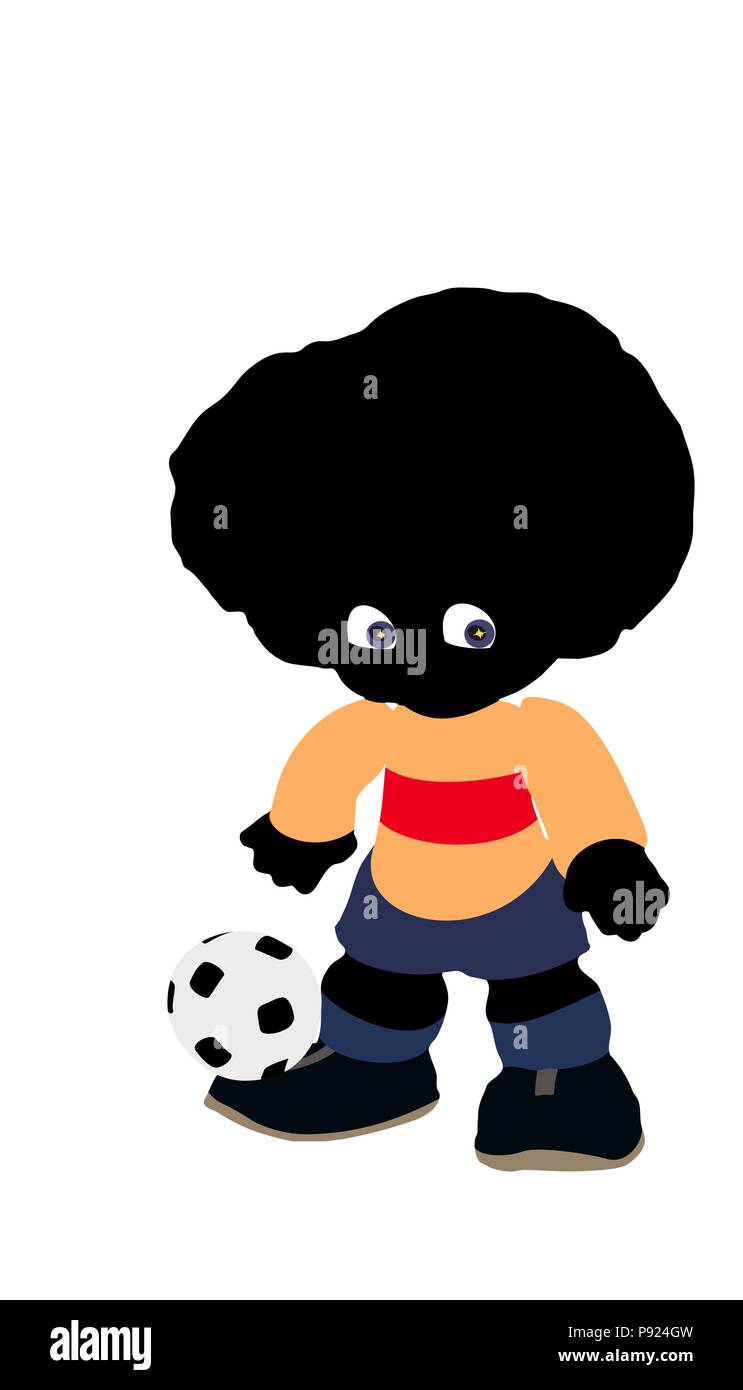 Joueur de football, prêt à marquer un but. pétillement dans ses yeux Illustration de Vecteur
