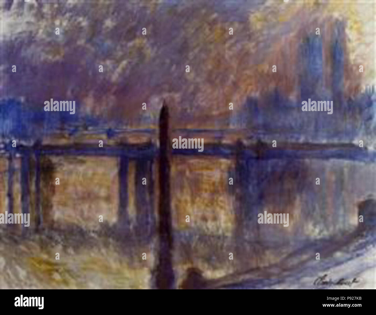 . 421 - Monet Charing cross-bridge-cleopatra-s-aiguille-1901 Banque D'Images