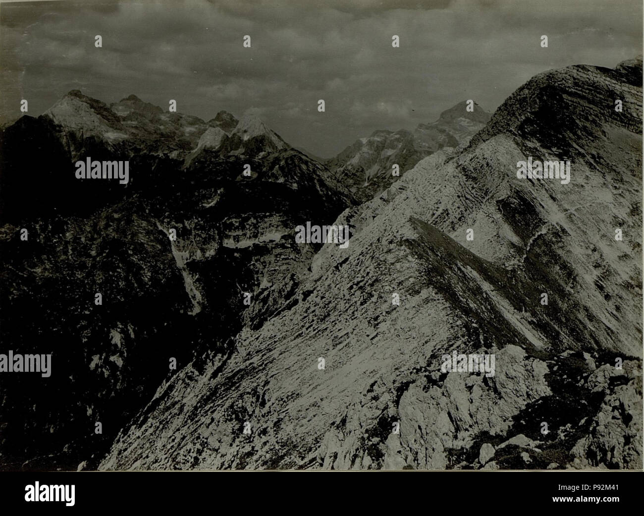 . 447 Panorama vom Vogel, Lepa, Spica, Triglav, Prisang Stpkt, rasoir, Mojstrovka, Kuk Kamm Kote 2135. BildID (15480594) Banque D'Images