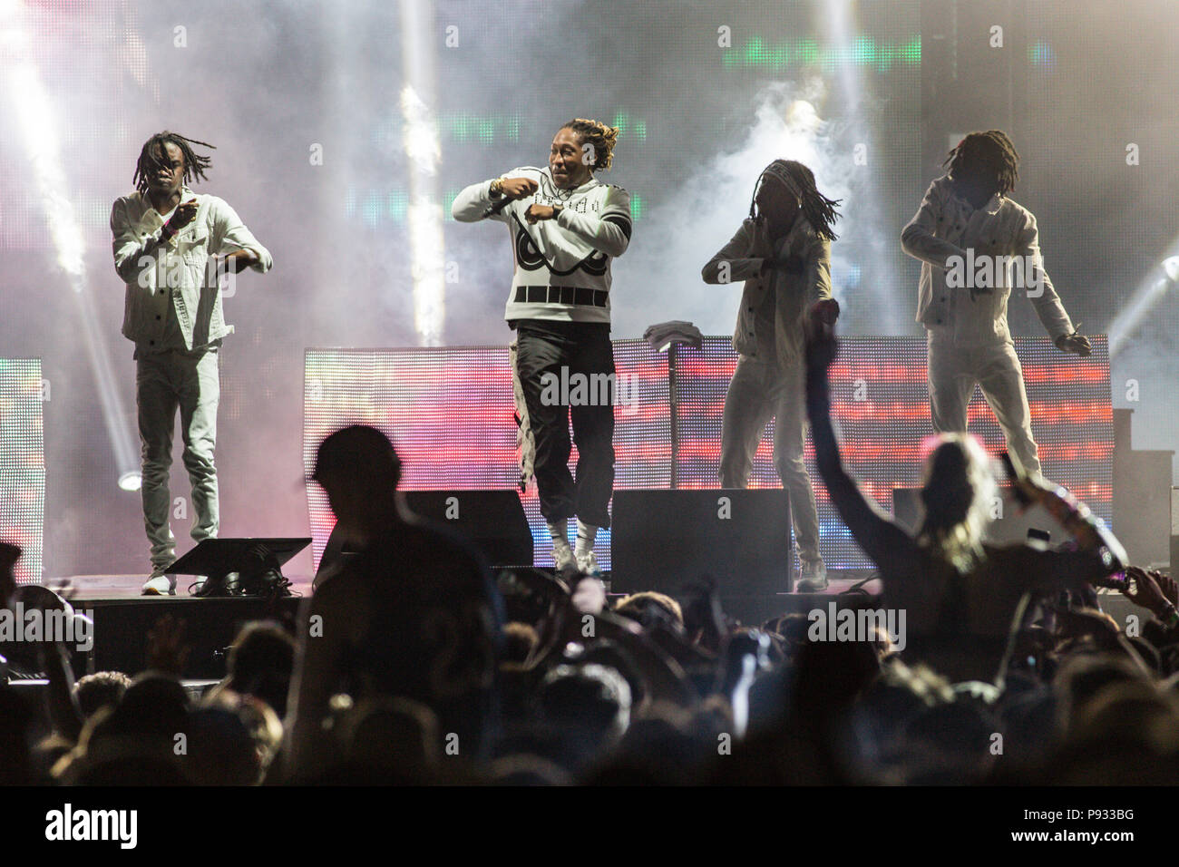 Début de la scène hip hop à venir à Fvded dans le parc à Holland Park dans le Surrey, C.-B. le 7 juillet 2018 Banque D'Images