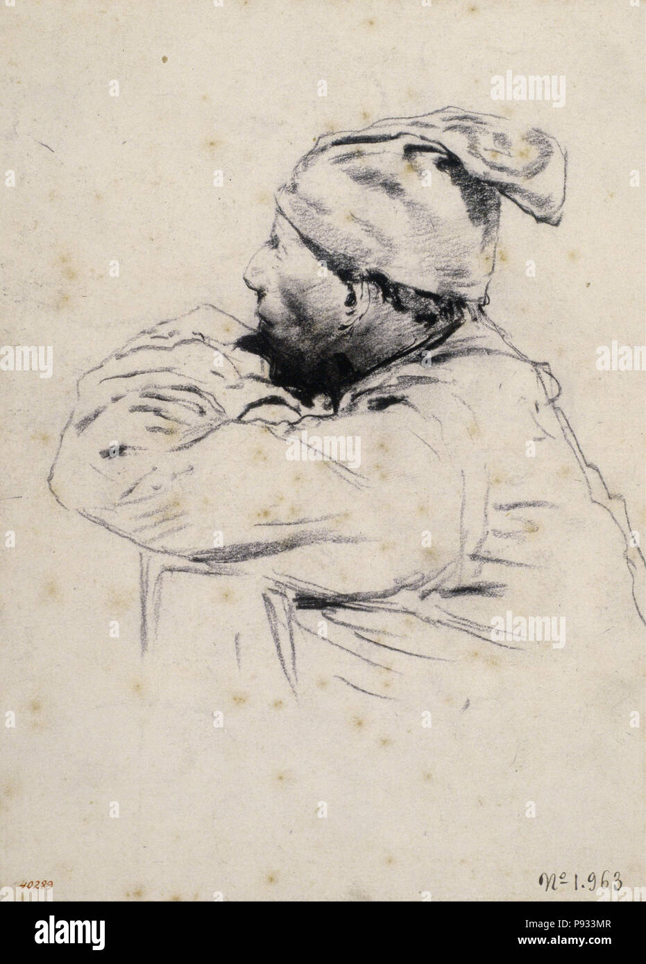 514 Santiago Rusiñol - Agriculteur avec 'Barretina' - Banque D'Images