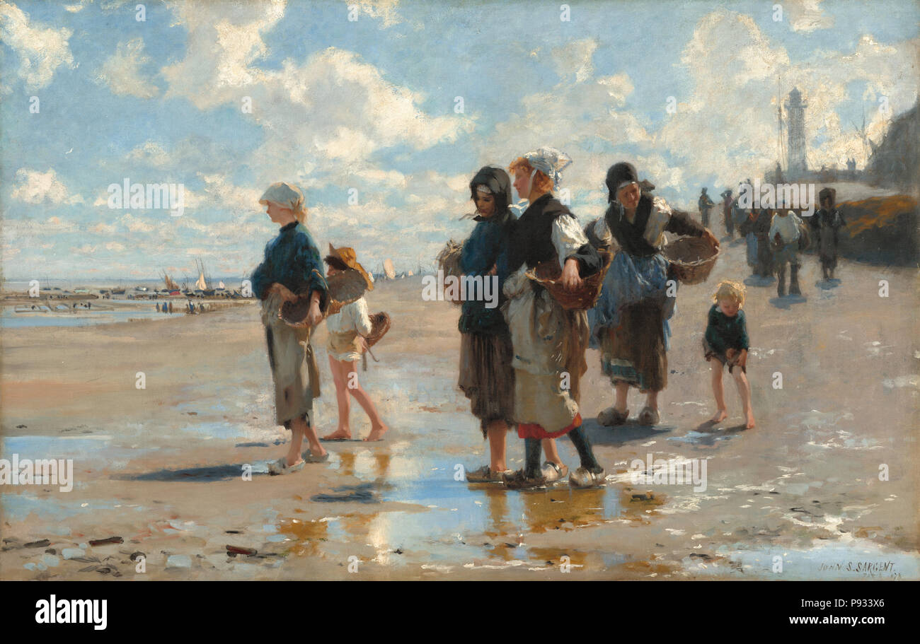 Peinture ; huile sur toile ; total : 78,7 × 122,9 cm (31 x 48 3/8 in.) : 112,4 × 156,8 encadrée × 13,3 cm (44 1/4 x 61 3/4 x 5 1/4 in.) ; 514 John Singer Sargent - Cancale Banque D'Images