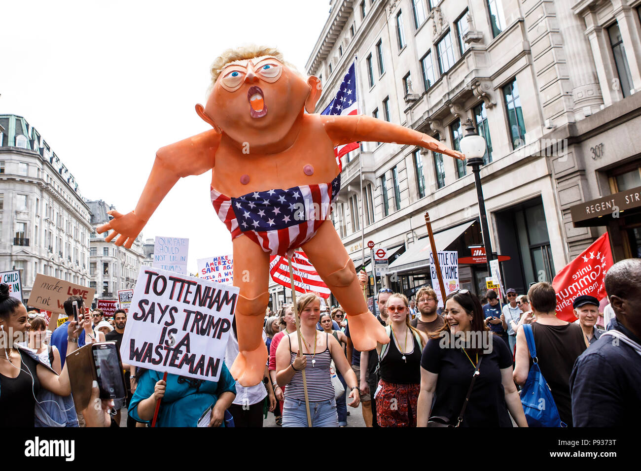 Arrêter la démo Trump Londres 13 Juillet 2018 Banque D'Images