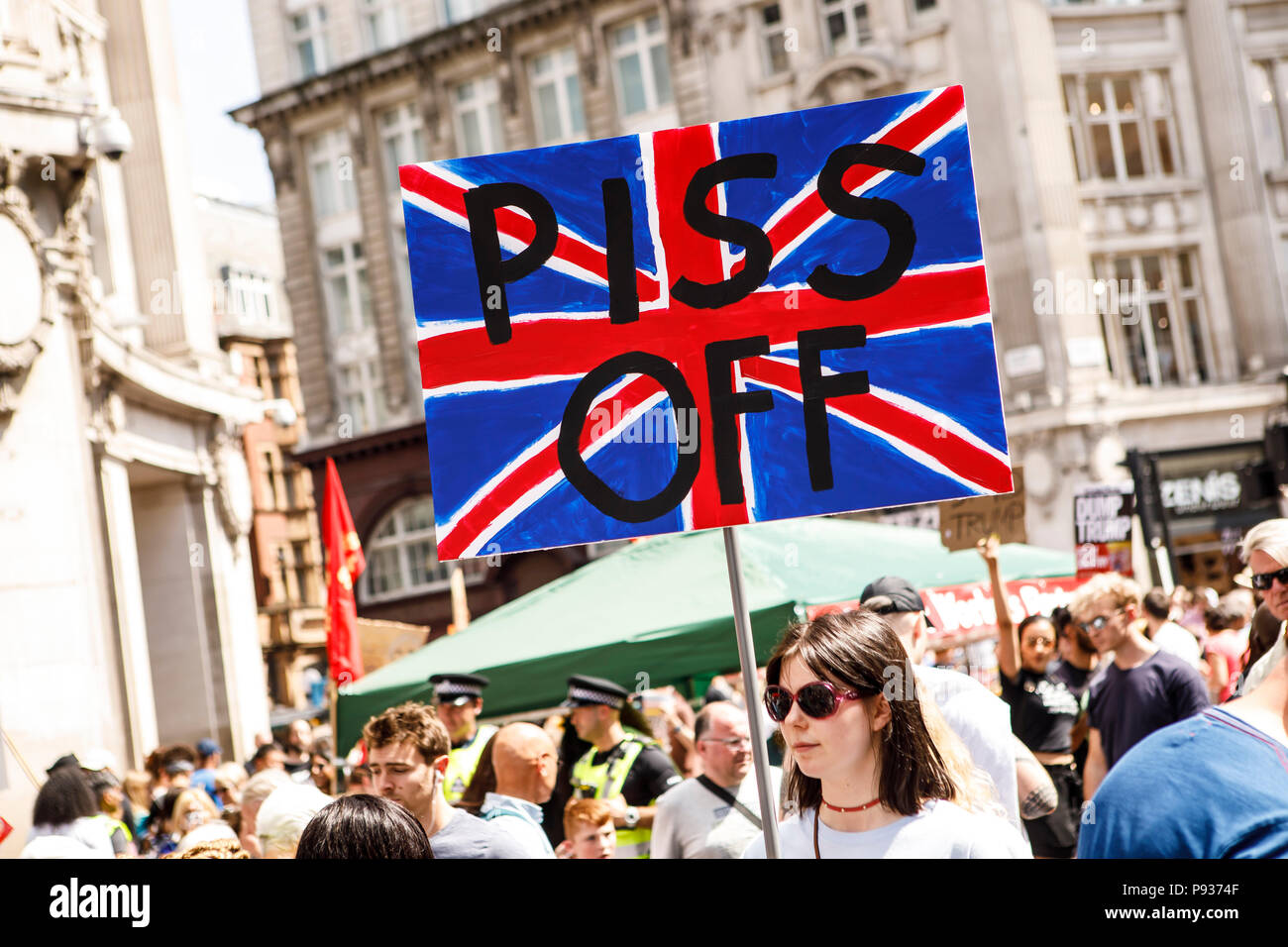 Arrêter la démo Trump Londres 13 Juillet 2018 Banque D'Images