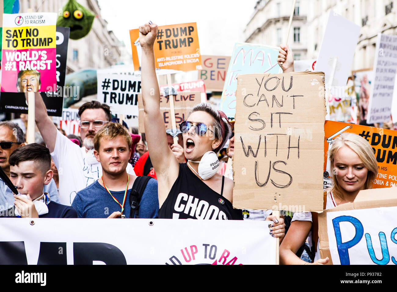 Arrêter la démo Trump Londres 13 Juillet 2018 Banque D'Images