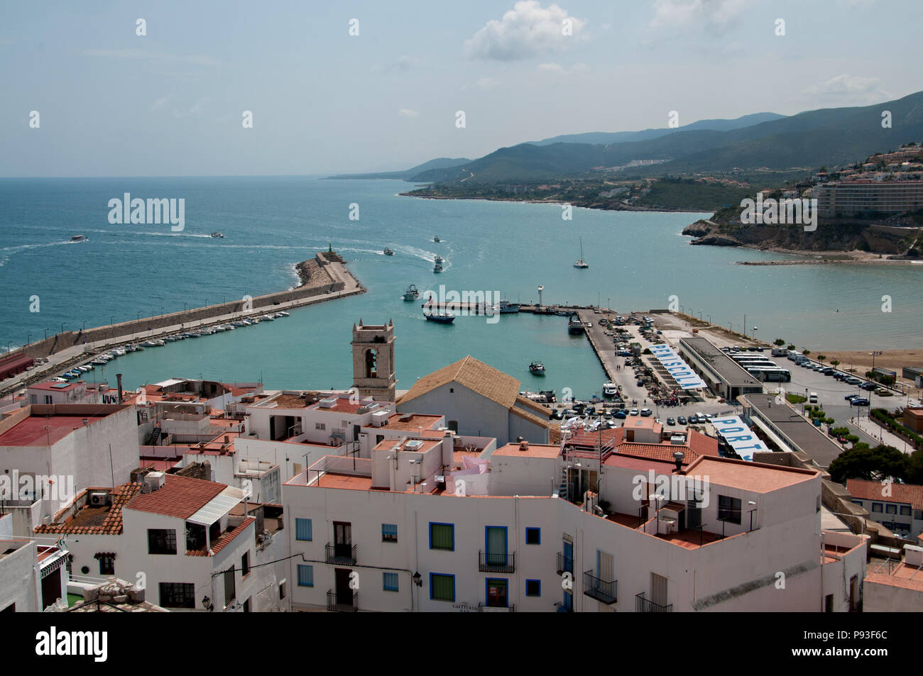 Vues de Peniscola espagnol une station de vacances à la Costa del Azahar Espagne du Nord Banque D'Images