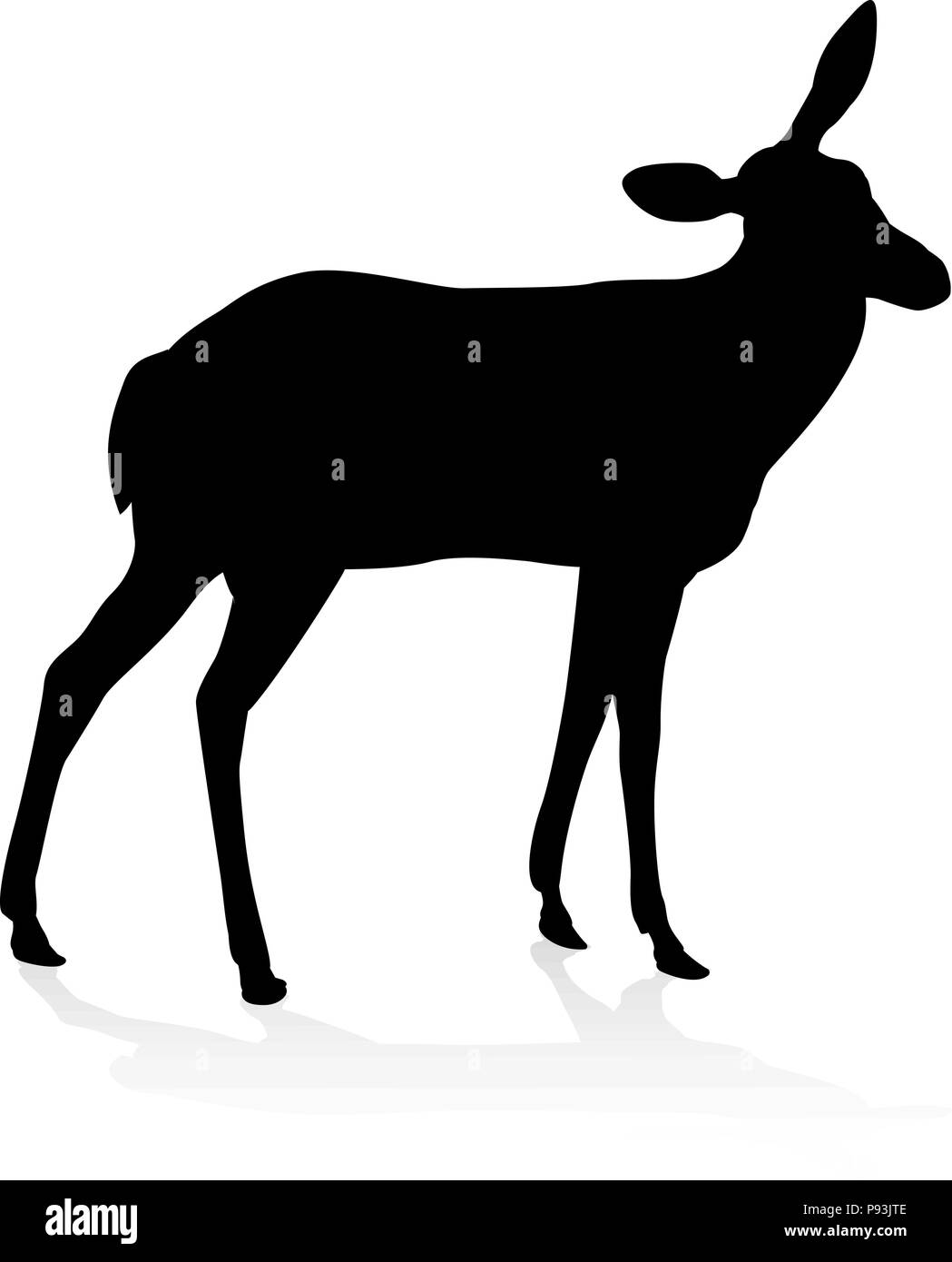 Silhouette Animal Deer Illustration de Vecteur