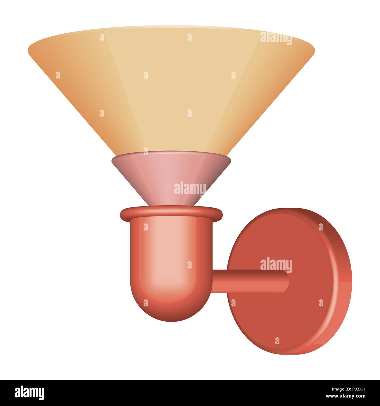 Illustration de lampe murale en bois. L'effet 3D Vector Illustration de Vecteur