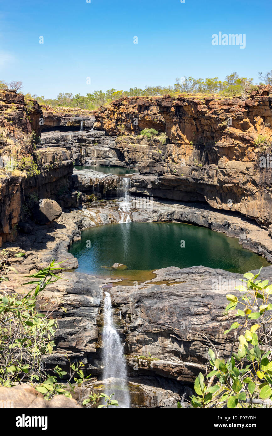 Mitchell Falls dans la saison sèche, l'ouest de l'Australie Banque D'Images