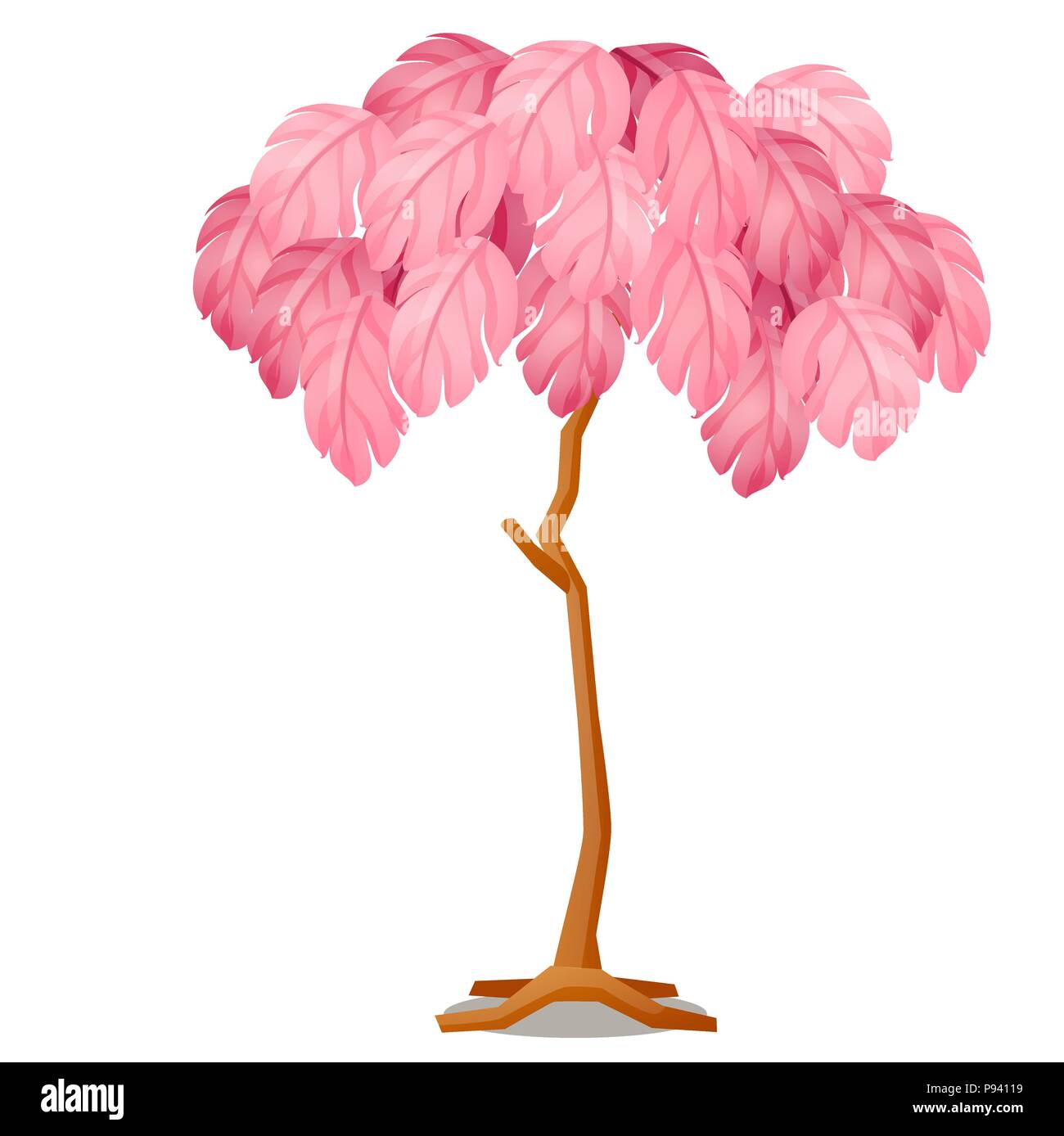 Arbre artificiel avec des feuilles rose isolé sur fond blanc. Idées de  design d'intérieur pour la maison, le jardin et le bureau. Cartoon Vector  illustration close-up Image Vectorielle Stock - Alamy