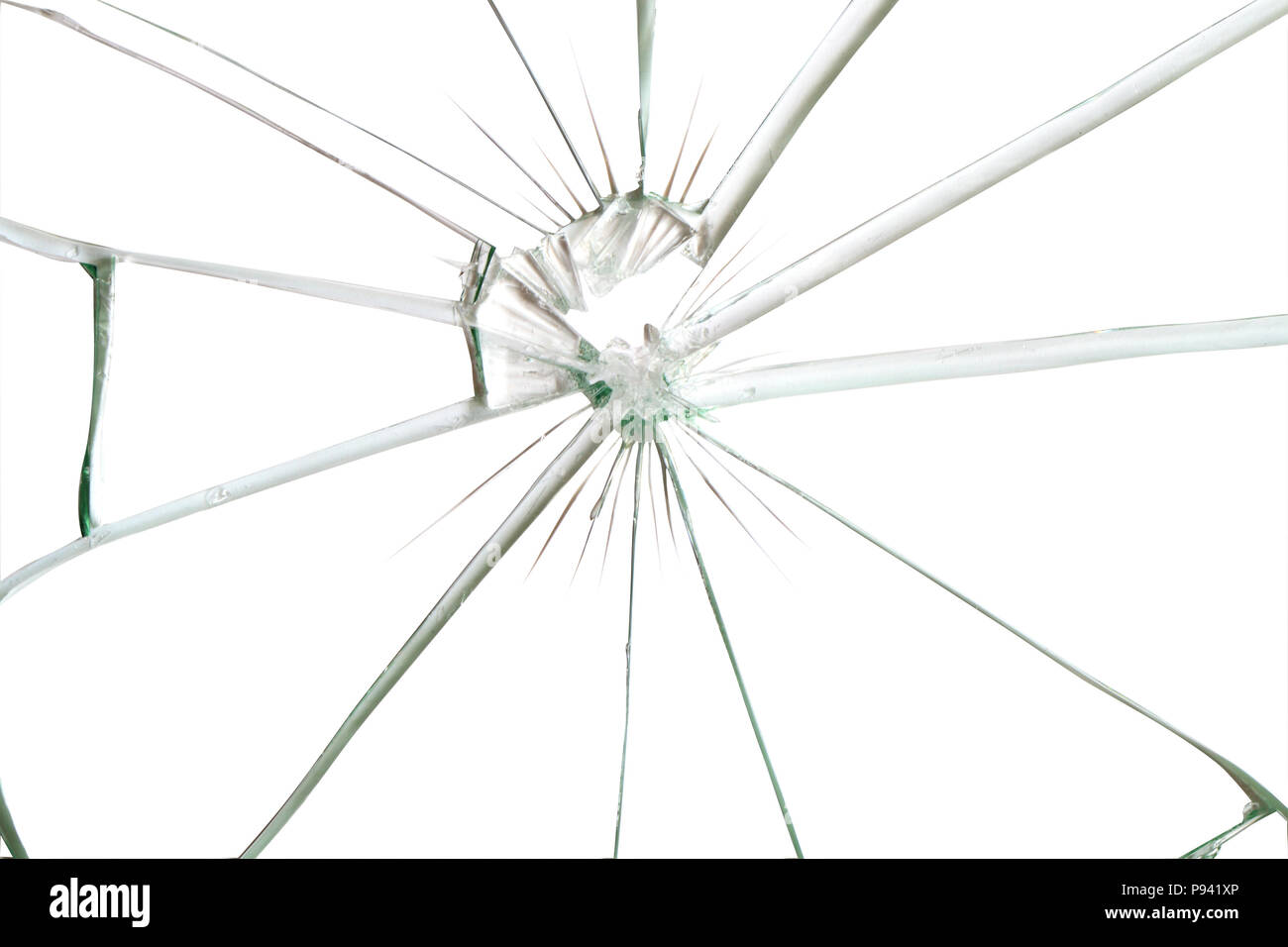 Fond de verre cassée pour vos images isolated on white with clipping path Banque D'Images