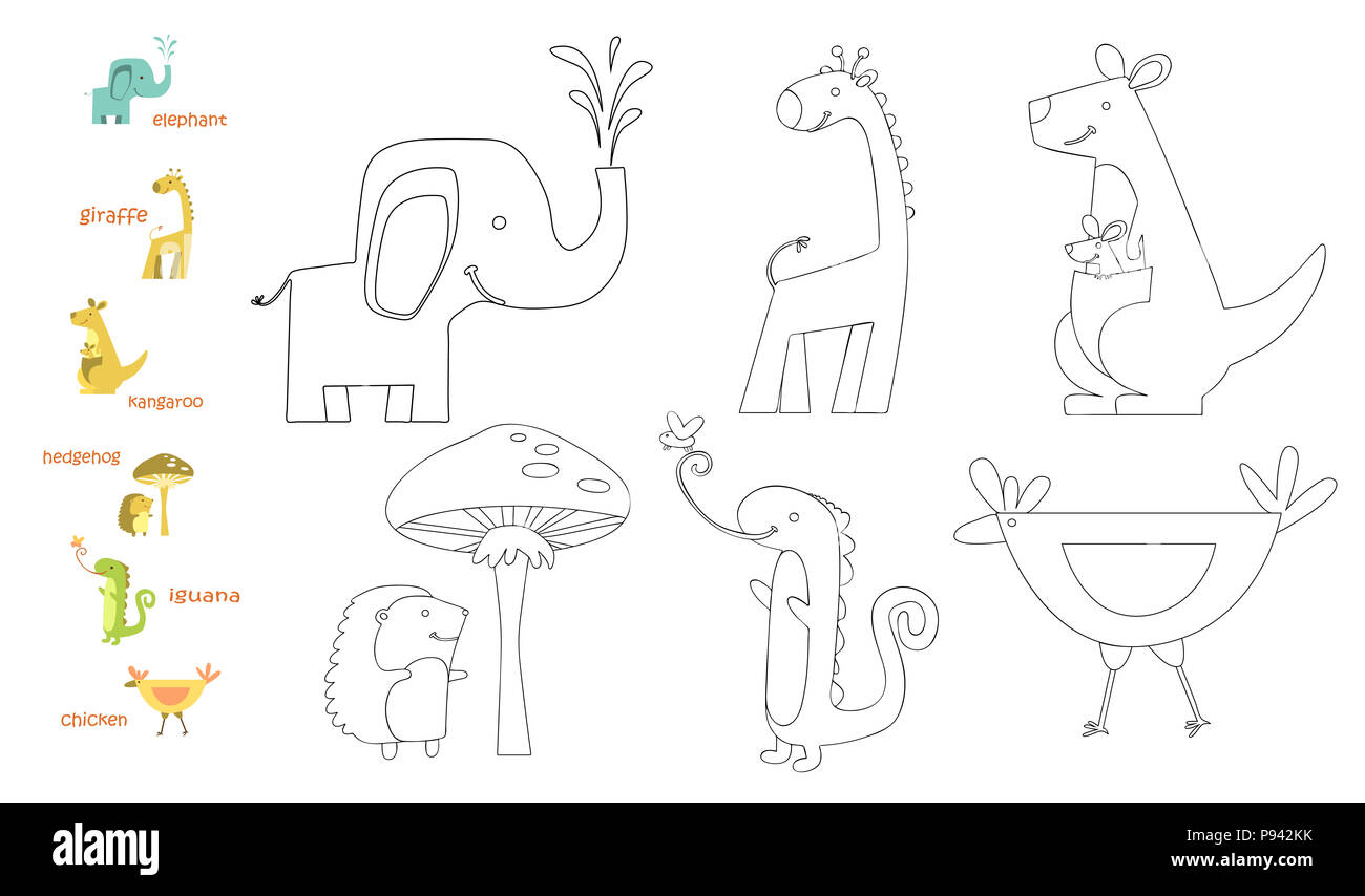 Livre de coloriage pour les enfants Coloriage avec animal Stock