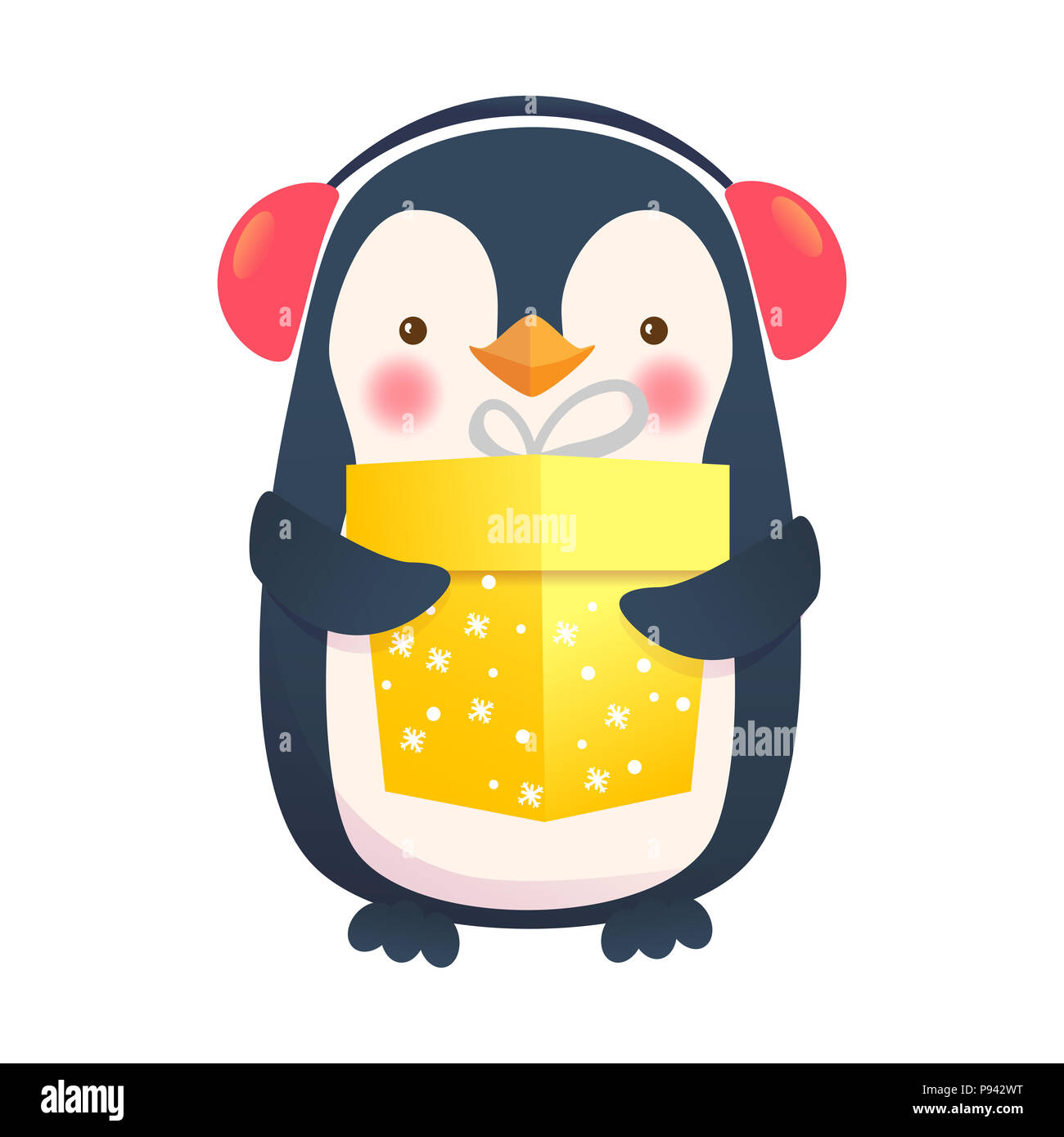 Pingouin Avec Don Penguin Cartoon Illustration Animal Mignon Photo Stock Alamy