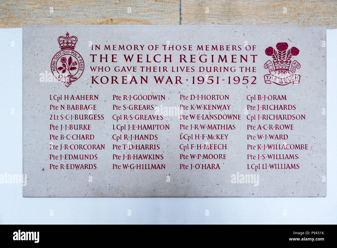 La chapelle du régiment Gallois à Llandaff Llandaff Cathedral, Cardiff, Pays de Galles du Sud, Banque D'Images