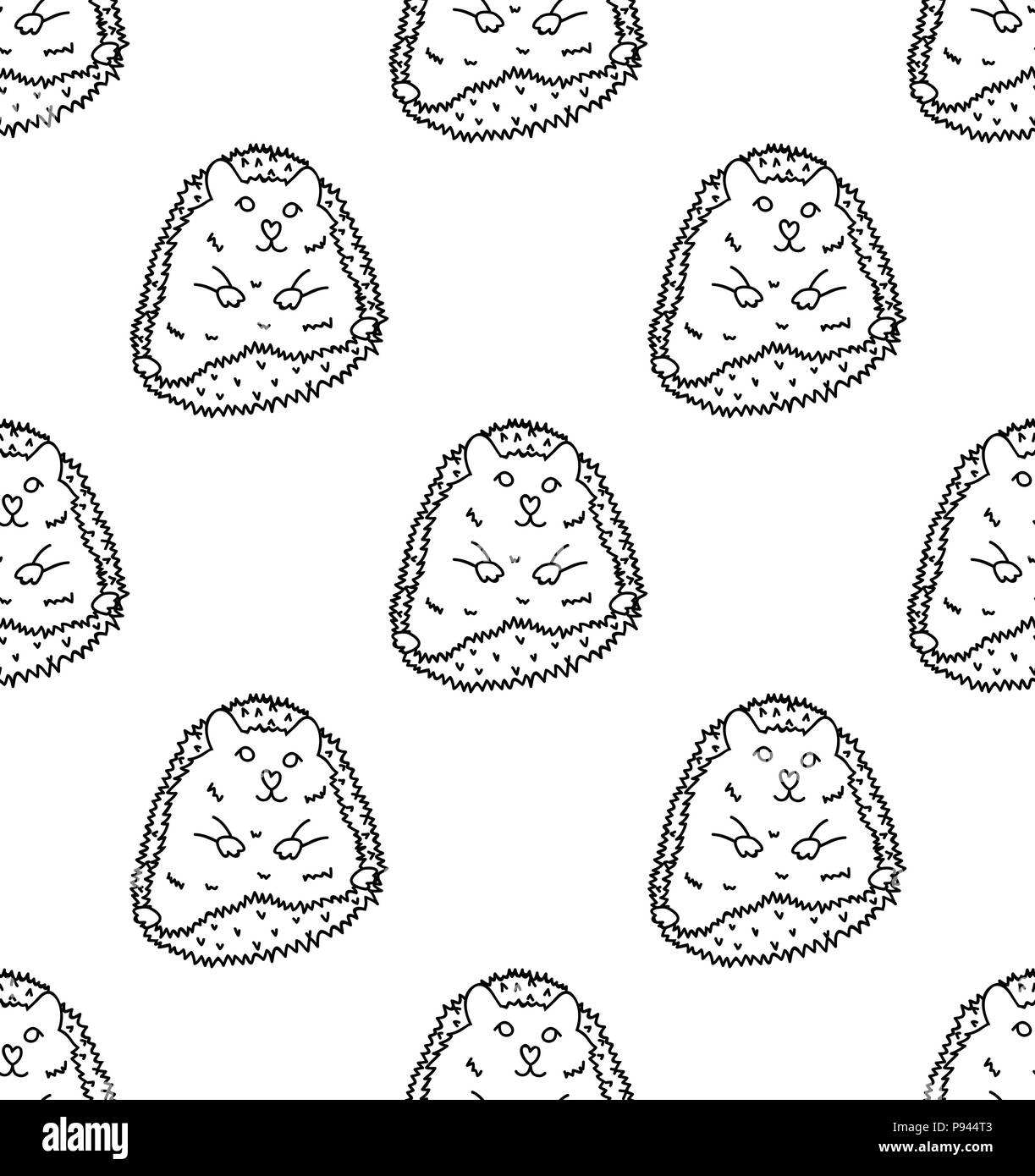 Le porc-épic ou Hedgehog sur fond blanc. Vector Illustration. Illustration de Vecteur