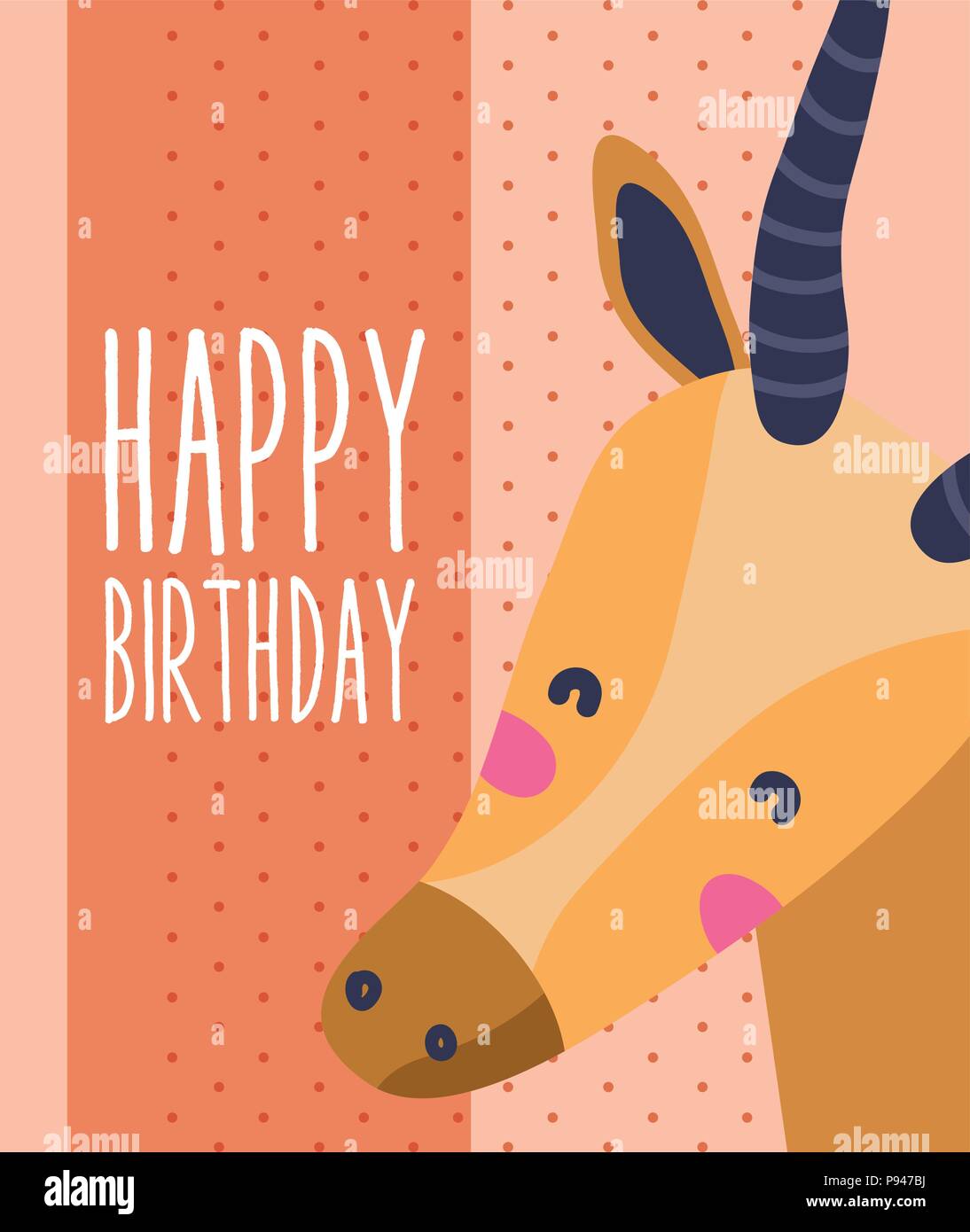 Carte Joyeux Anniversaire Chevreuil Cute Cartoon Vector Illustration Graphic Design Image Vectorielle Stock Alamy