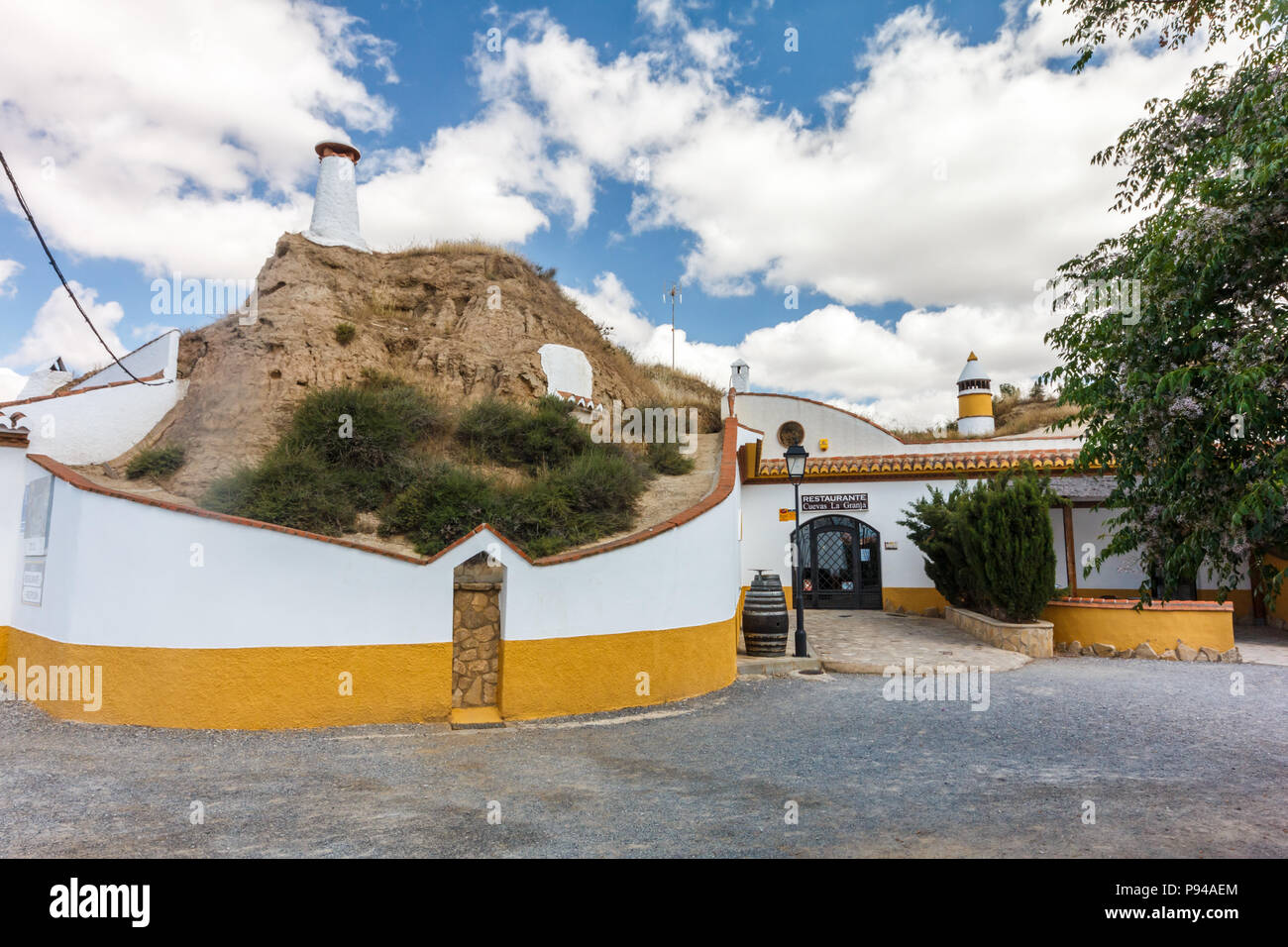Guadix, Espagne 12 Juin 2018 : : Restaurant Cuevas La Granje. Restaurant ferme dans une grotte des capacités Banque D'Images