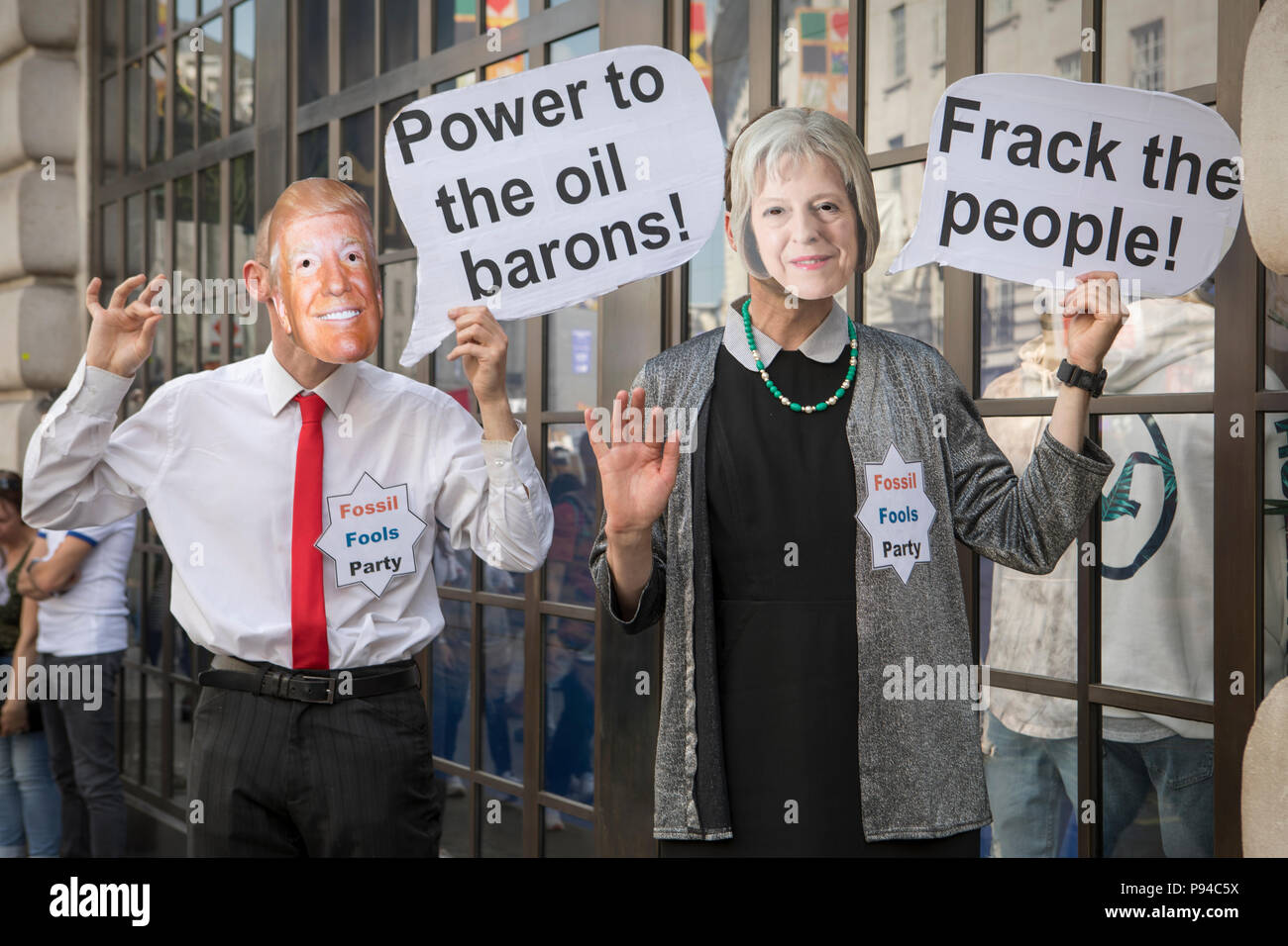 Anti-Trump manifestation à Londres, Royaume-Uni le 13 juillet 2018. Banque D'Images