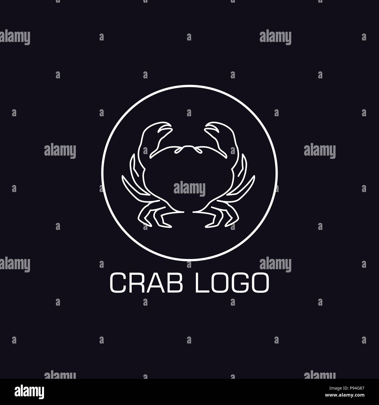 Une ligne logo crabe Illustration de Vecteur