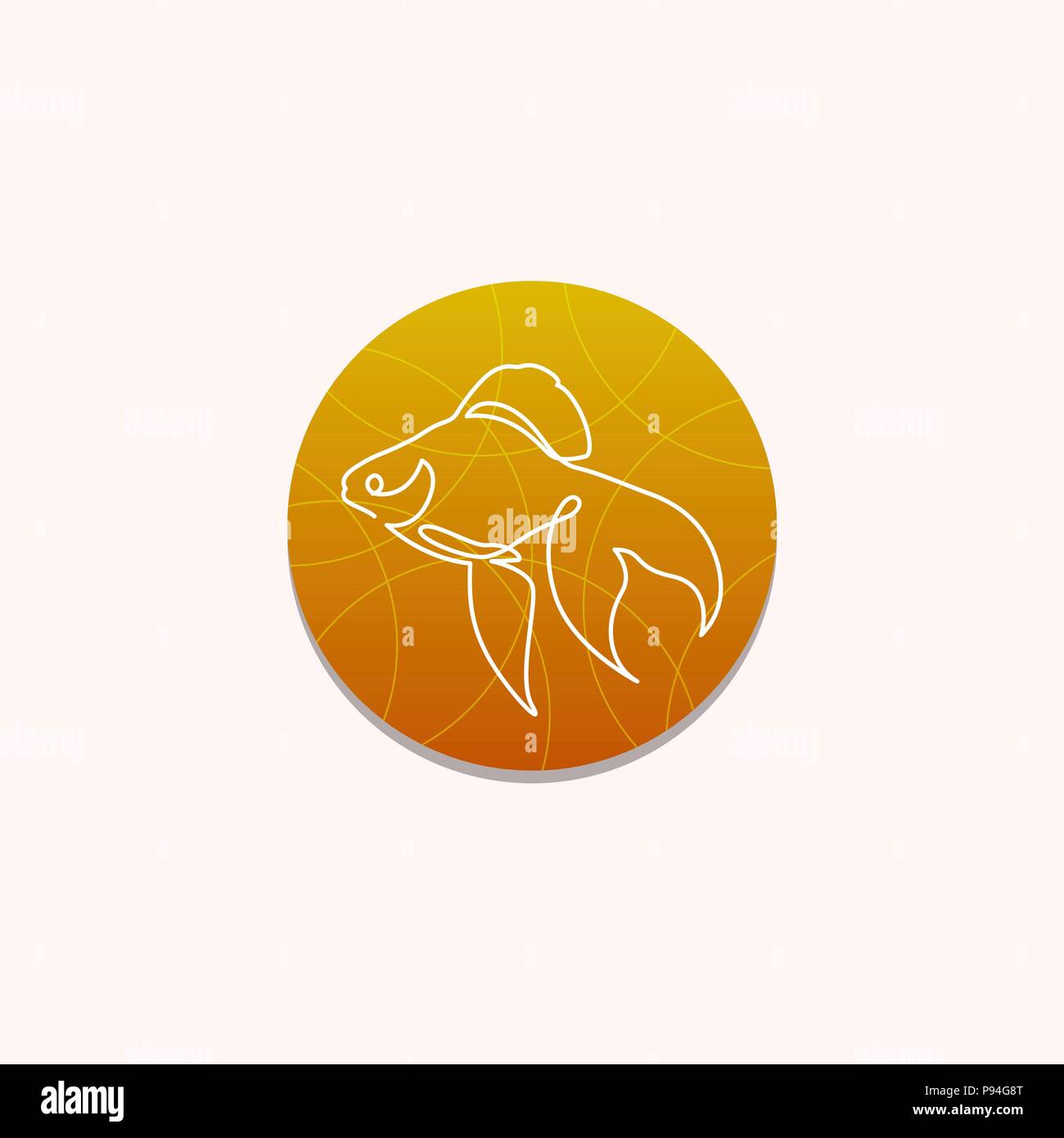 Une ligne logo poisson Illustration de Vecteur