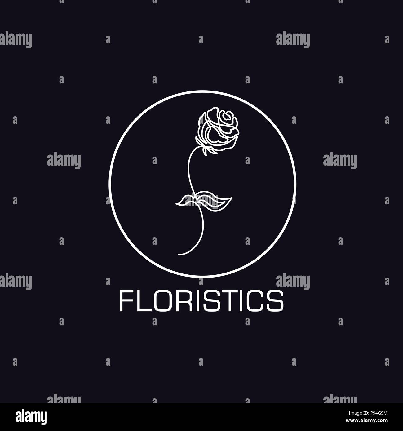 Une ligne logo floristique Illustration de Vecteur