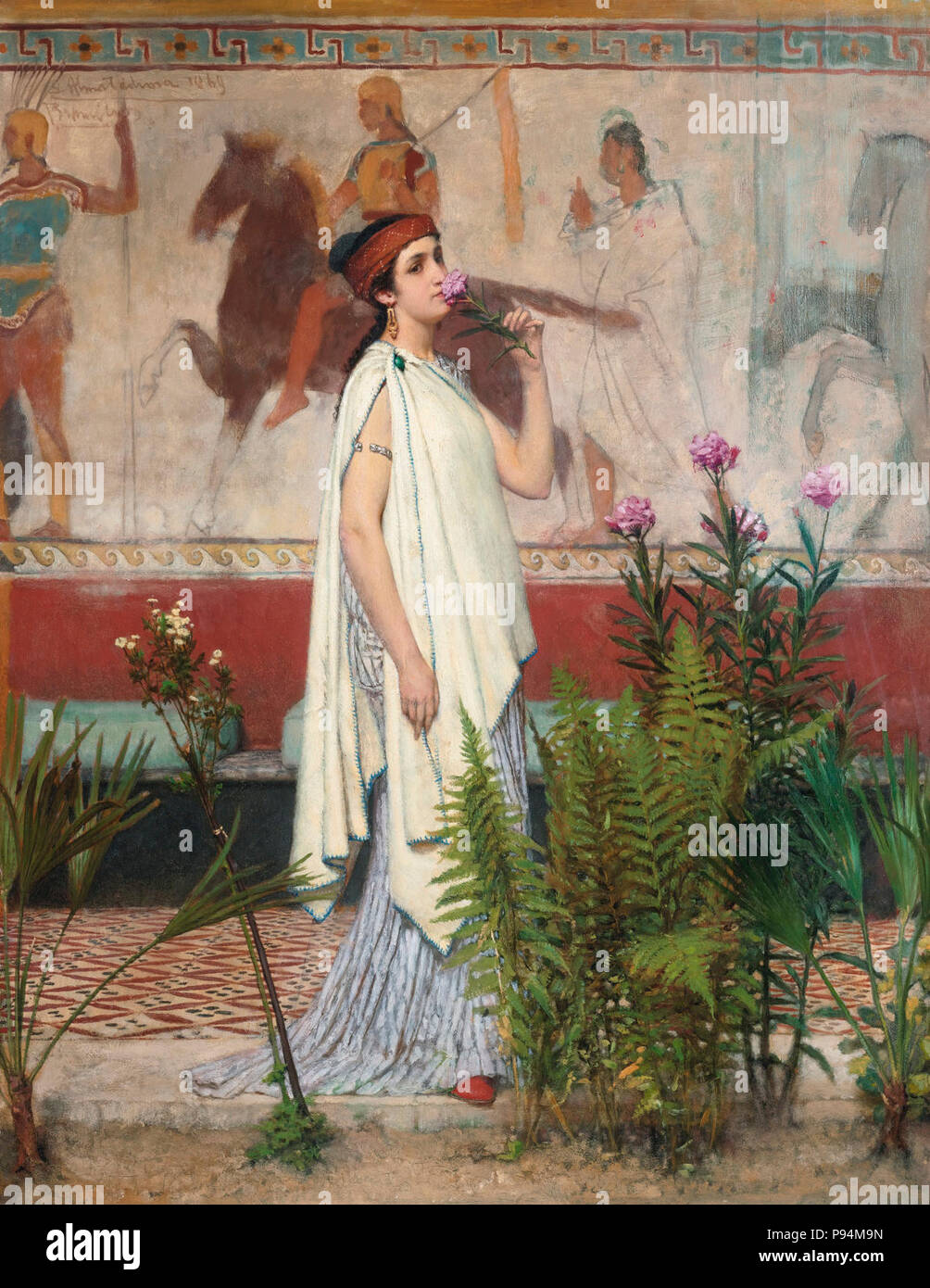 Une femme grecque, par Lawrence Alma Tadema. Banque D'Images