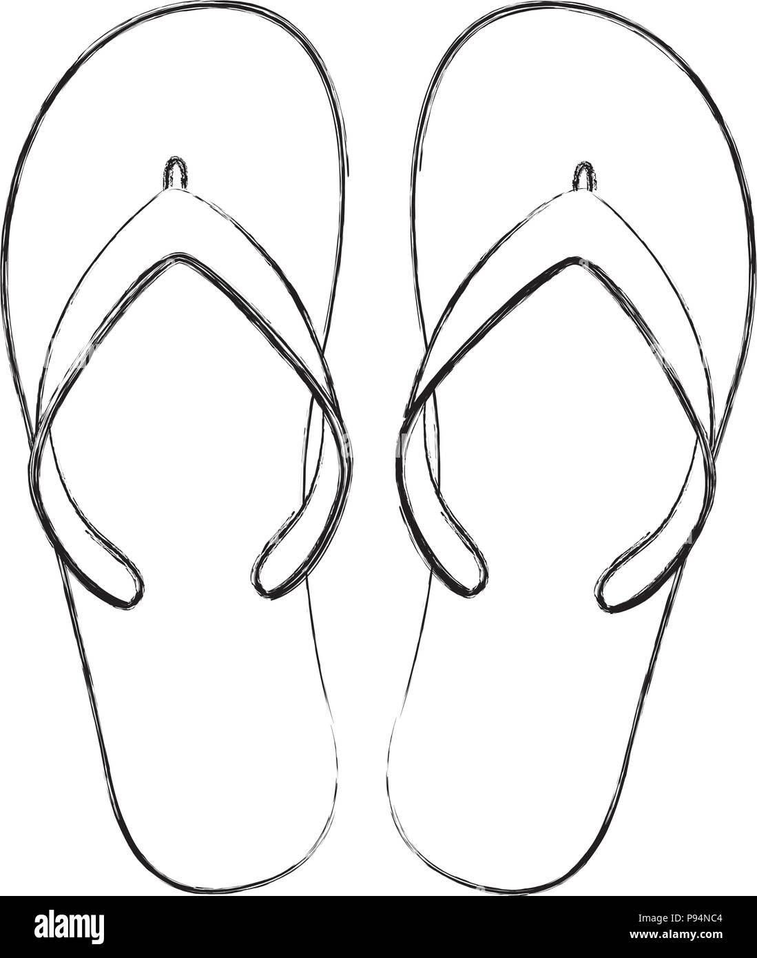 Chaussures de plage tongs en caoutchouc accessoires Image Vectorielle Stock  - Alamy