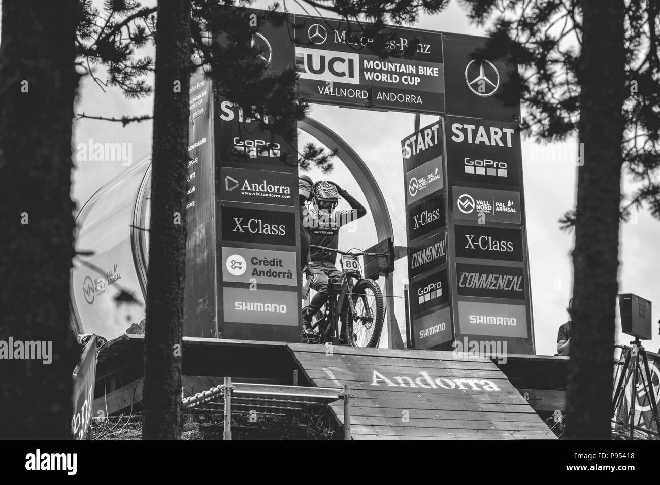 Vallnord, La Massana, Andorre. 14 juillet 2018. Qualification en descente , sesion, UCI Coupe du Monde de vélo de montagne, Andorre Vallnord. 14/07/2018 Credit : Martin Silva Cosentino / Alamy Live News Banque D'Images