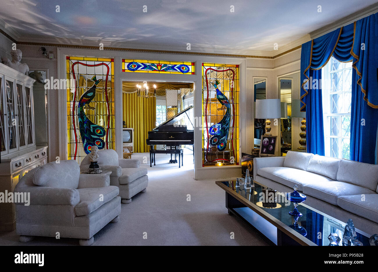 Elvis Presley's Graceland salle de séjour Banque D'Images
