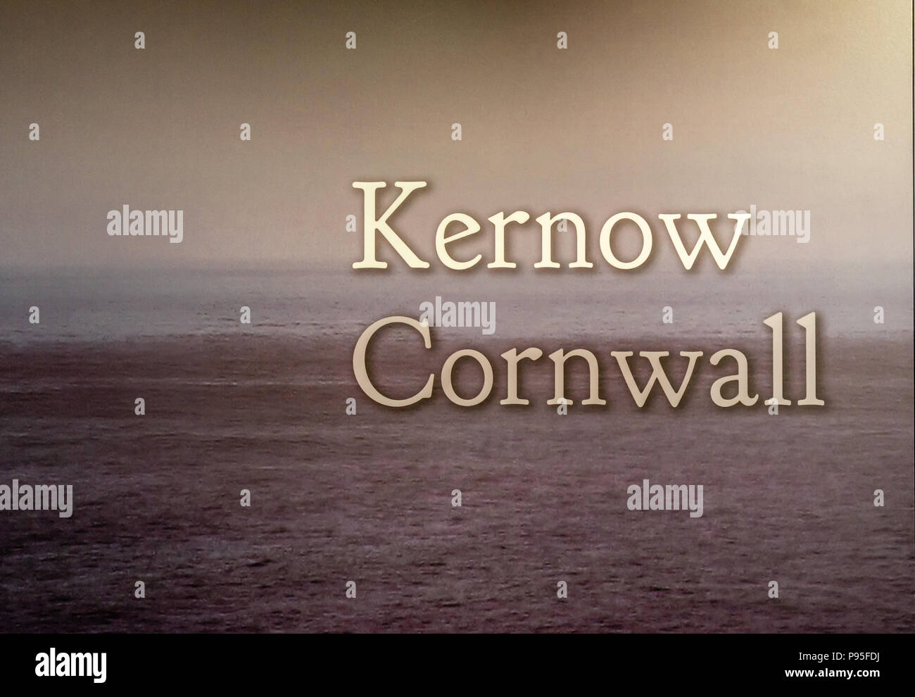(Langue cornique Kernow) sur une affiche dans une exposition à Cornwall, Cornwall, Angleterre, RU concept Banque D'Images