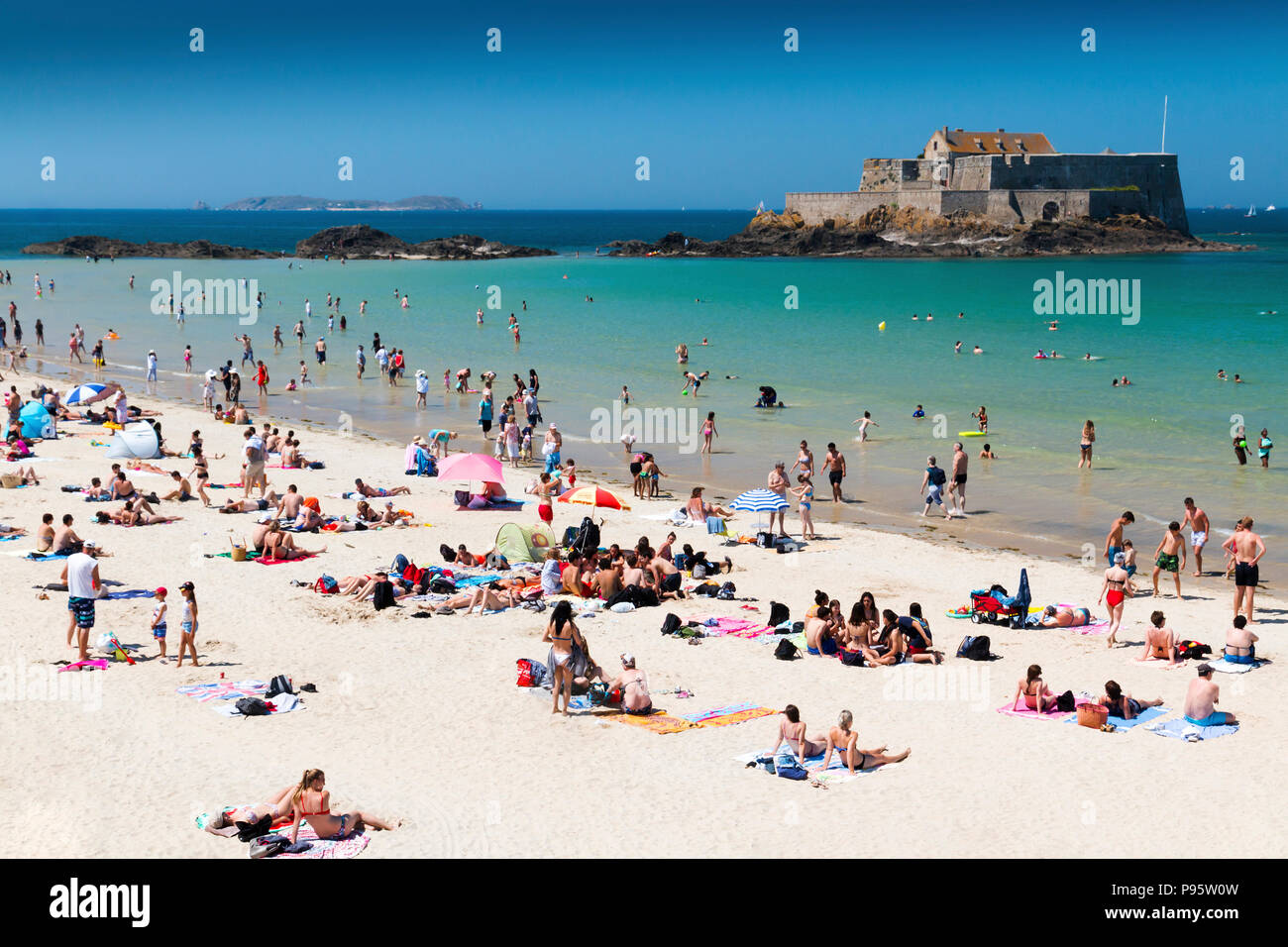 Saint Malo Bretagne France Le 8 Juillet 2018 Plage De