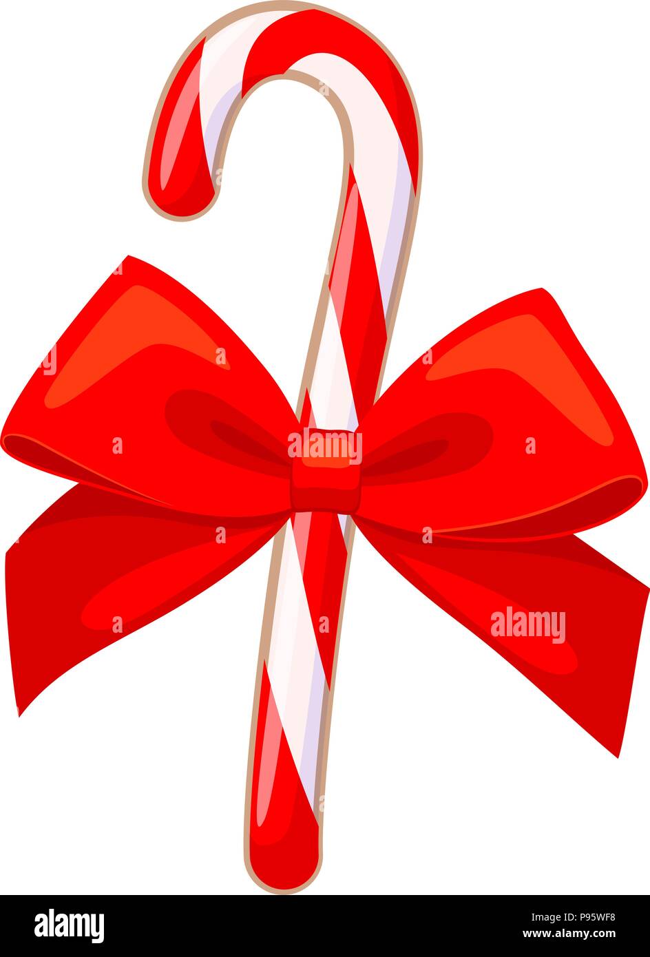 Cartoon couleur Candy Cane cadeau. Sur le thème de Noël pour l'illustration  vectorielle, icône, logo, sticker, patch, label, signe, d'un insigne, d'un  certificat ou de décoration de l'affiche Image Vectorielle Stock -