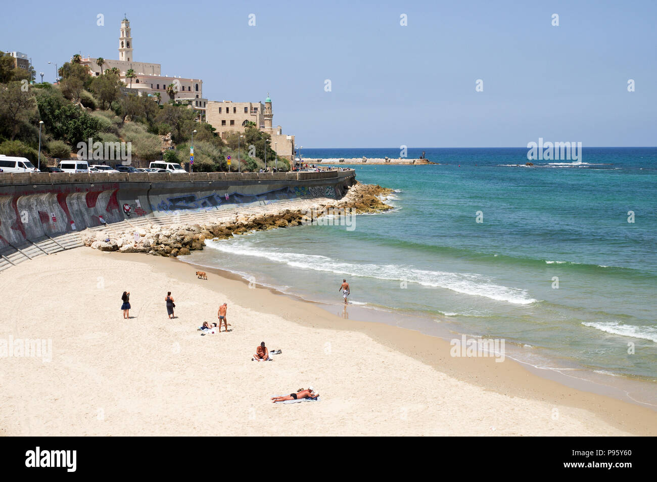 La vieille ville de Jaffa Beach à Tel Aviv, Israël Banque D'Images