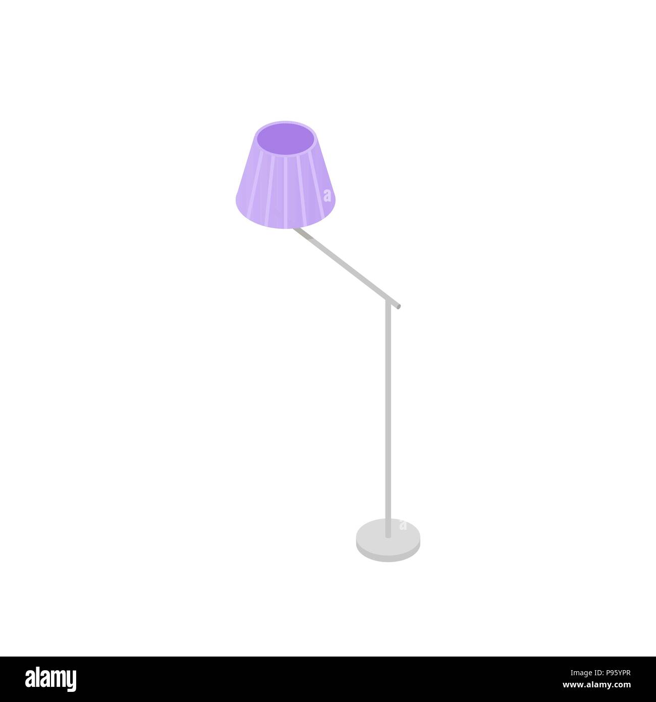 Poly faible lampadaire isométrique. Icône réaliste. Illustration isolé de salon ou de décoration de la chambre de lit Illustration de Vecteur