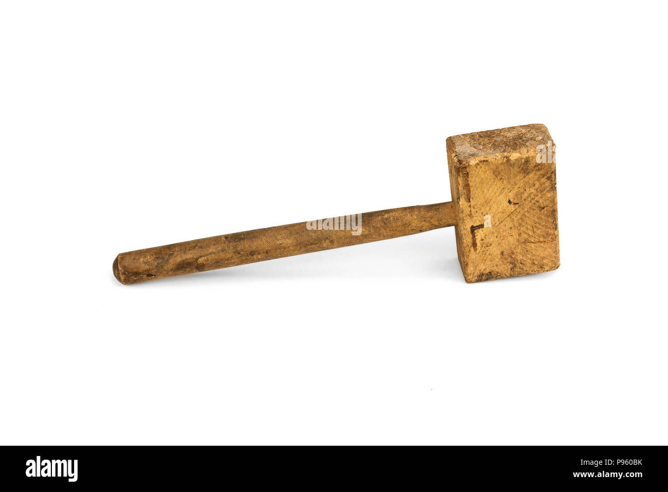 Outil à main. Un maillet en bois est une menuiserie marteau. L'habitude de travailler avec des burins et ciseaux Banque D'Images