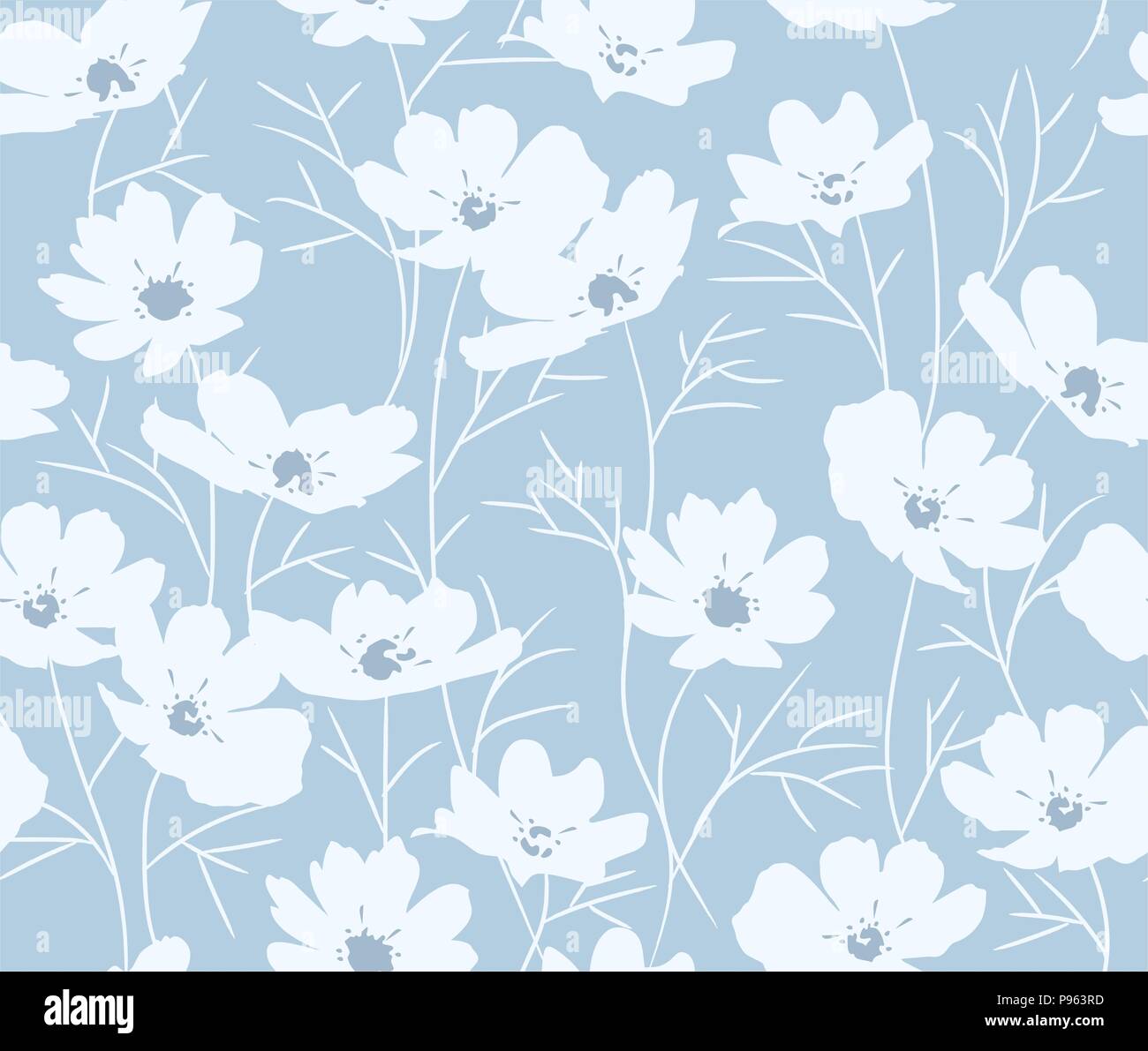 Seamless vector modèle floral avec fleurs Daisy Illustration de Vecteur