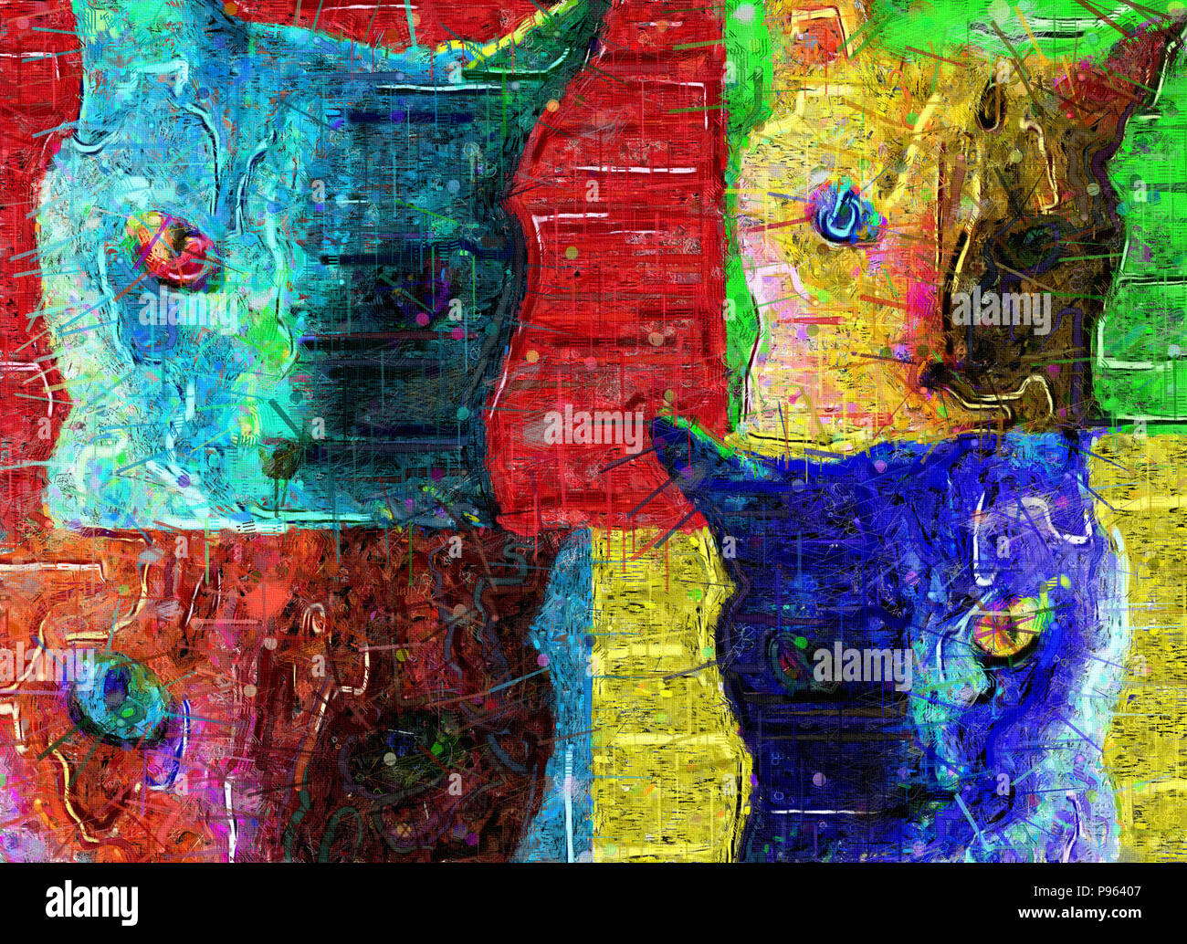 La Peinture Abstraite Les Chats Colores Photo Stock Alamy La Peinture Abstraite Les Chats Colores Photo Stock Alamy