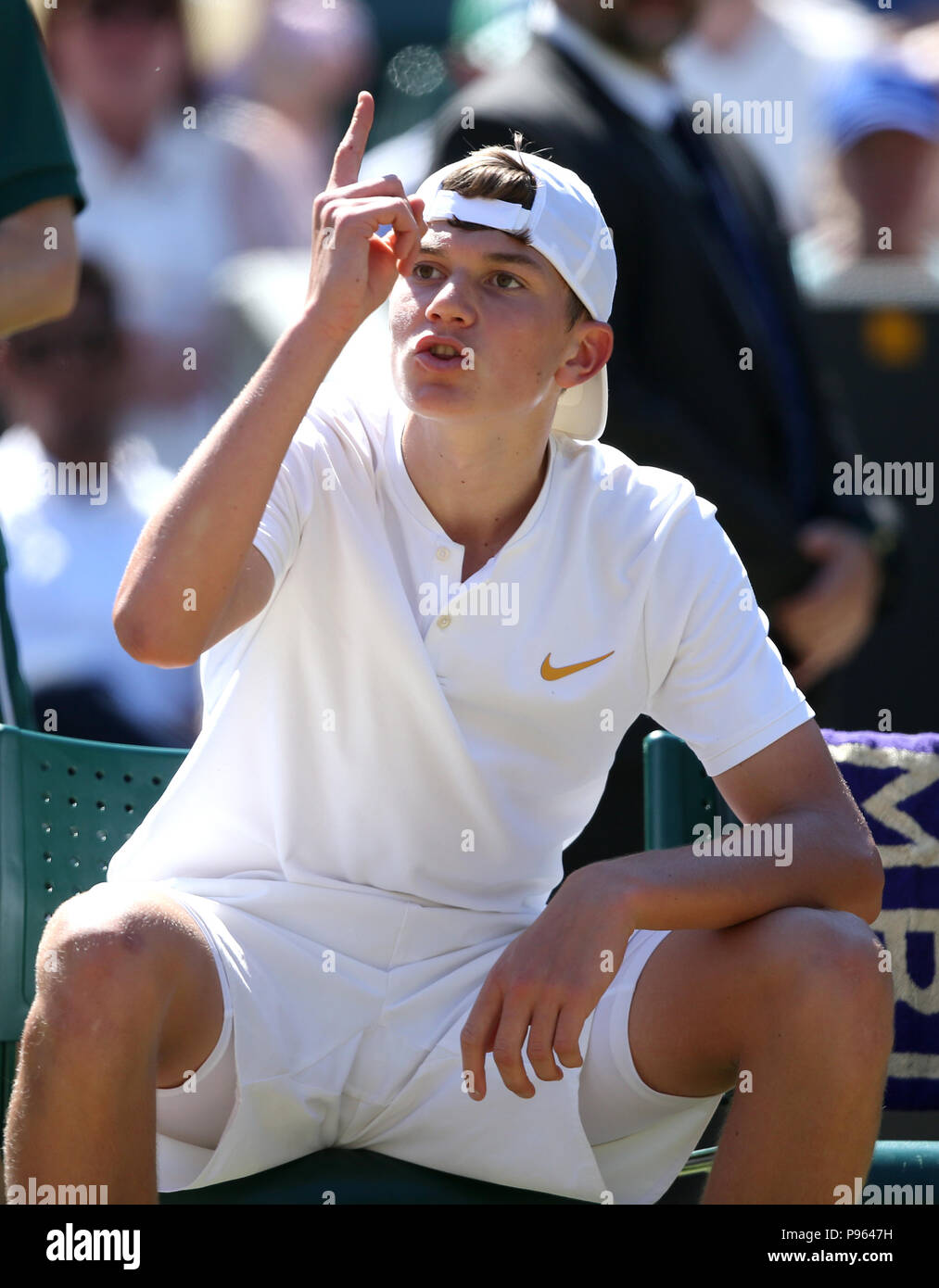 Jack Draper après la finale des célibataires pour garçons le treize jour  des championnats de Wimbledon au All England Lawn tennis and Croquet Club,  Wimbledon Photo Stock - Alamy