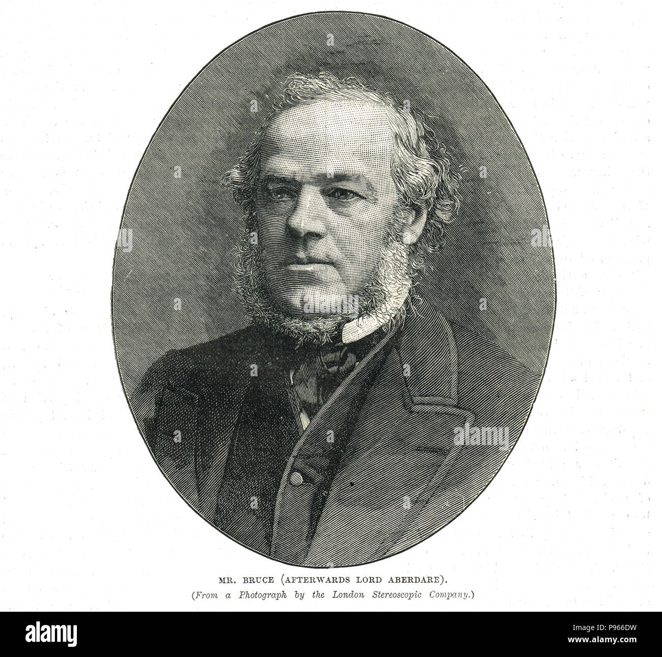 Henry Austin Bruce, 1er Baron Aberdare (homme politique français, Ministre de l'Intérieur, responsable de la Loi sur la délivrance de 1872 qui a fait l'autorité des magistrats, des peines plus sévères à l'inconduite dans l'-maisons, et réduit le nombre d'heures pour la vente de verre Banque D'Images