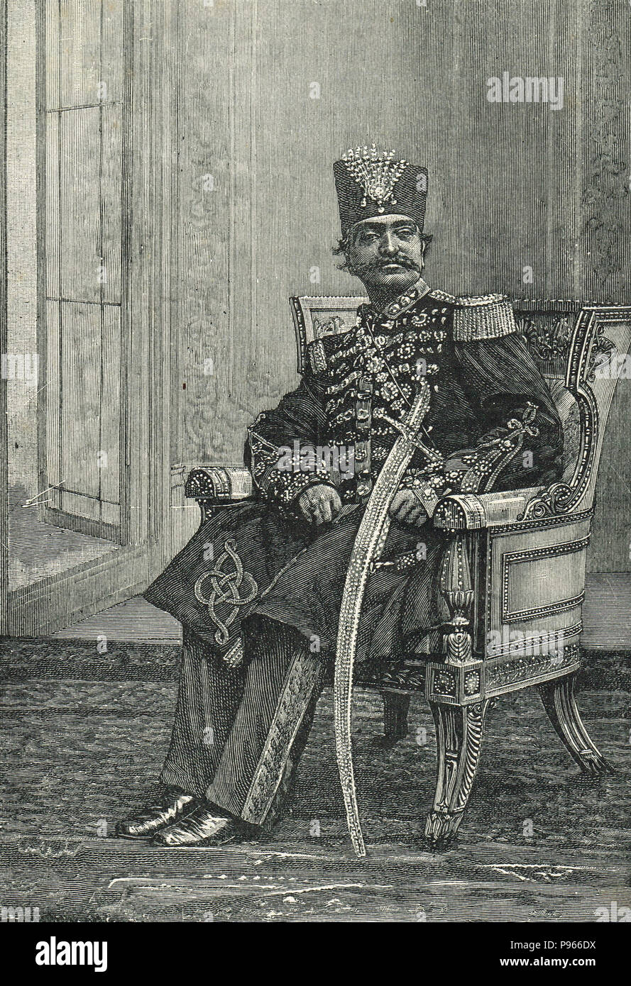 Naser al-Din Shah, Shah de Perse Qajar, également connu sous le nom de Nassereddin Shah Qajar, était le roi de Perse à partir du 5 septembre 1848 au 1 mai 1896 lorsqu'il a été assassiné Banque D'Images