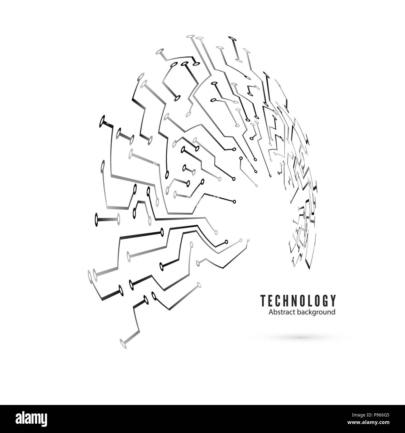 Schéma du circuit. Abstract background technologie circuit imprimé. Vector illustration isolé sur fond blanc Illustration de Vecteur