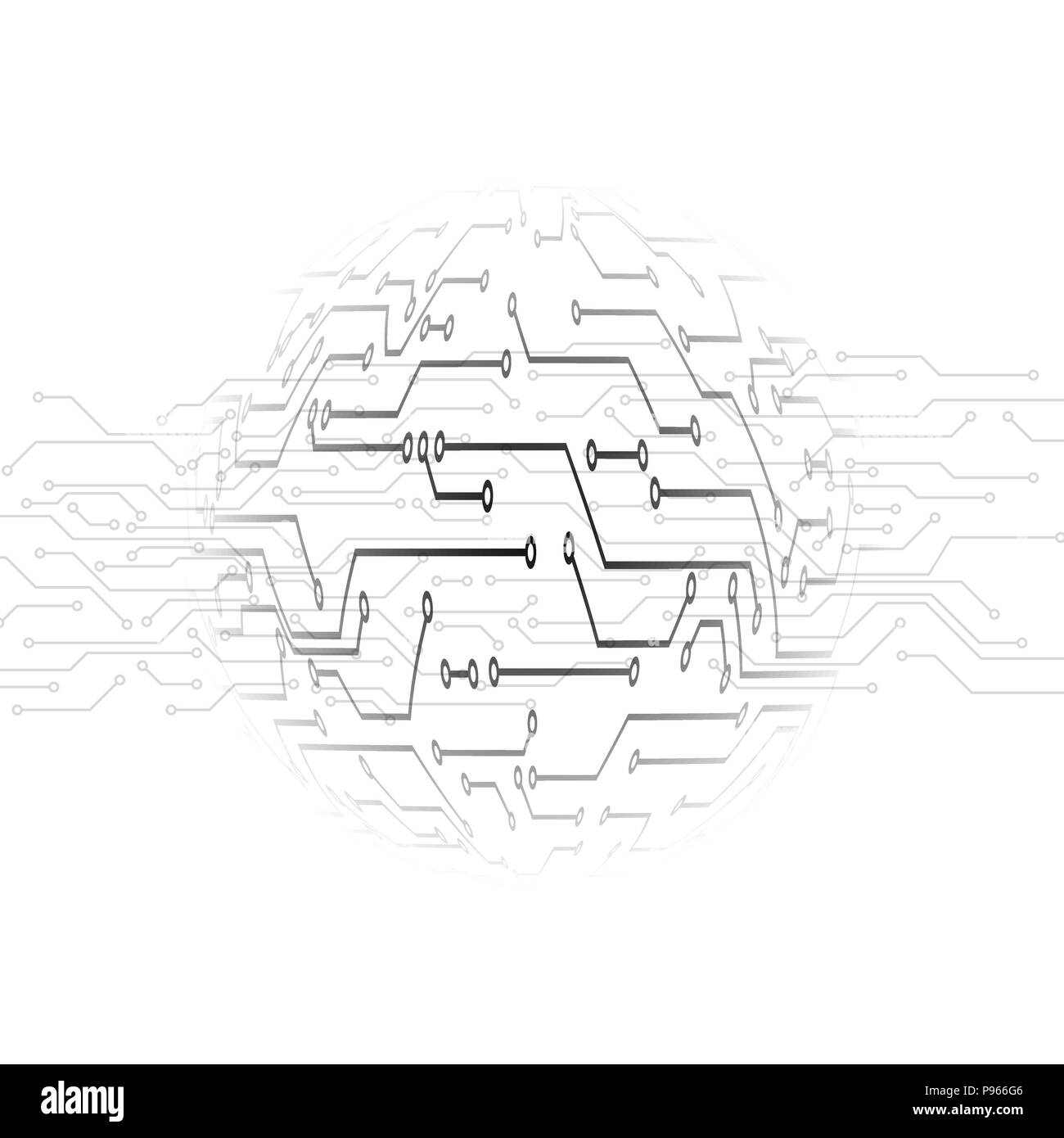 Schéma du circuit. Abstract background technologie circuit imprimé. Microcircuit de piste sous la loupe. Vector illustration Illustration de Vecteur
