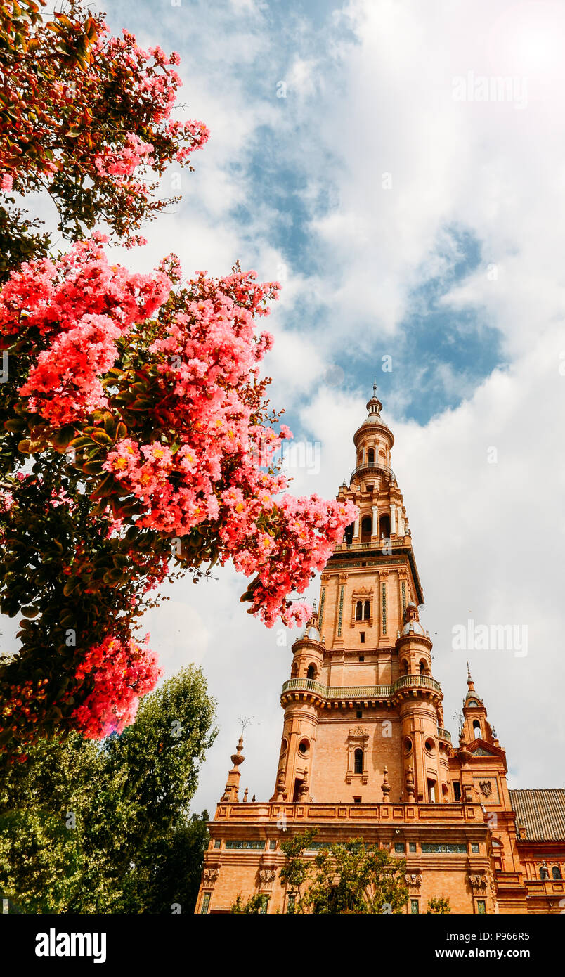 Plaza de España à Séville, Andalousie, Espagne Banque D'Images